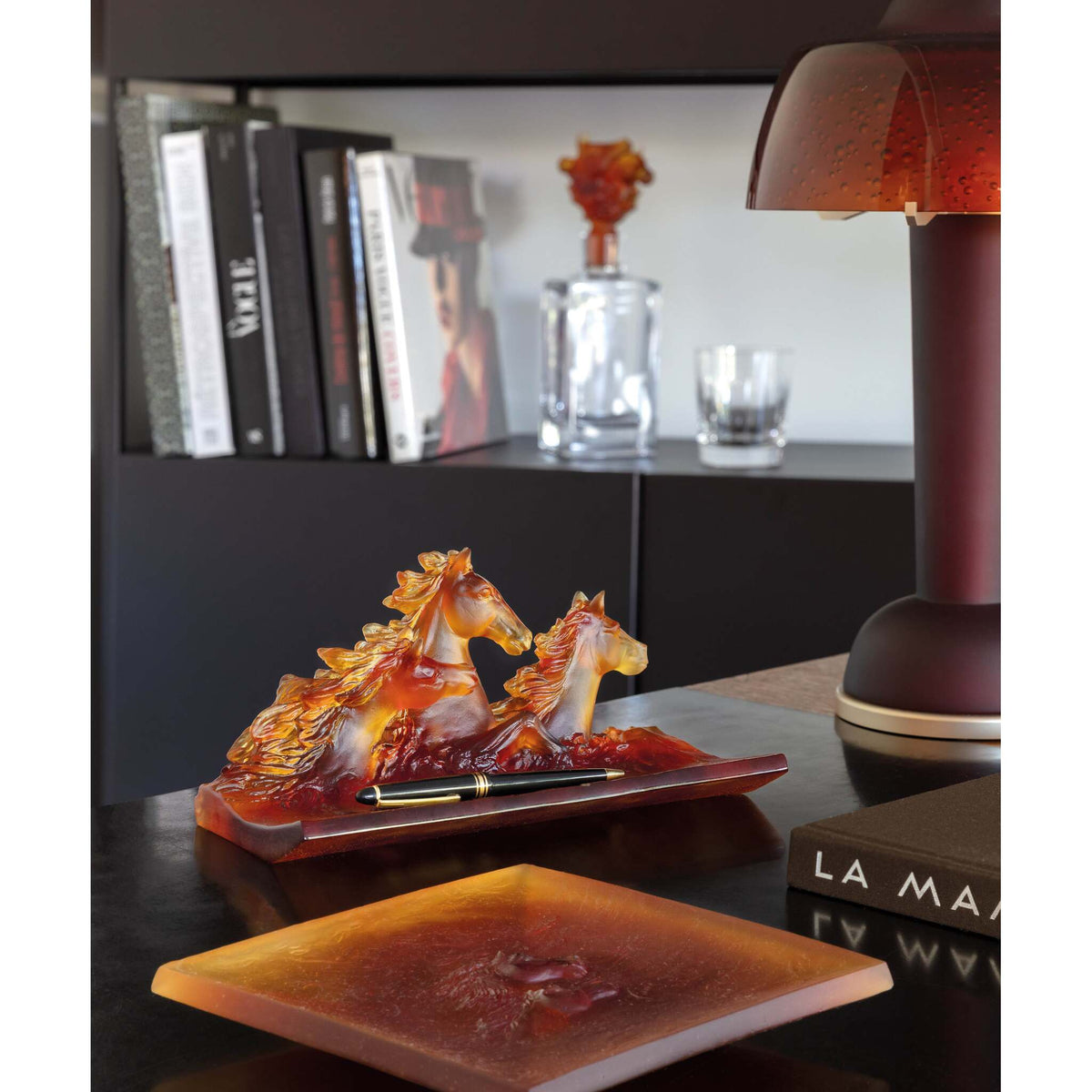 Daum Cavalcade Tray – Amber, alternate view