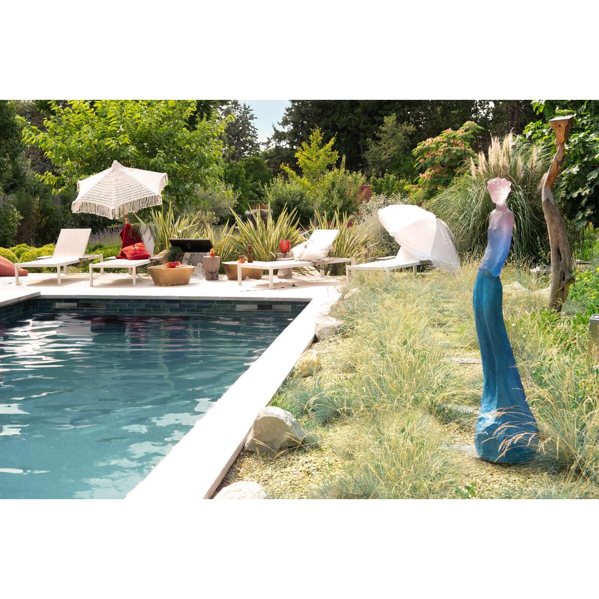 Daum Charlotte and By Jean Philippe Richard Sculpture – Blue pink 175ex, alternate view