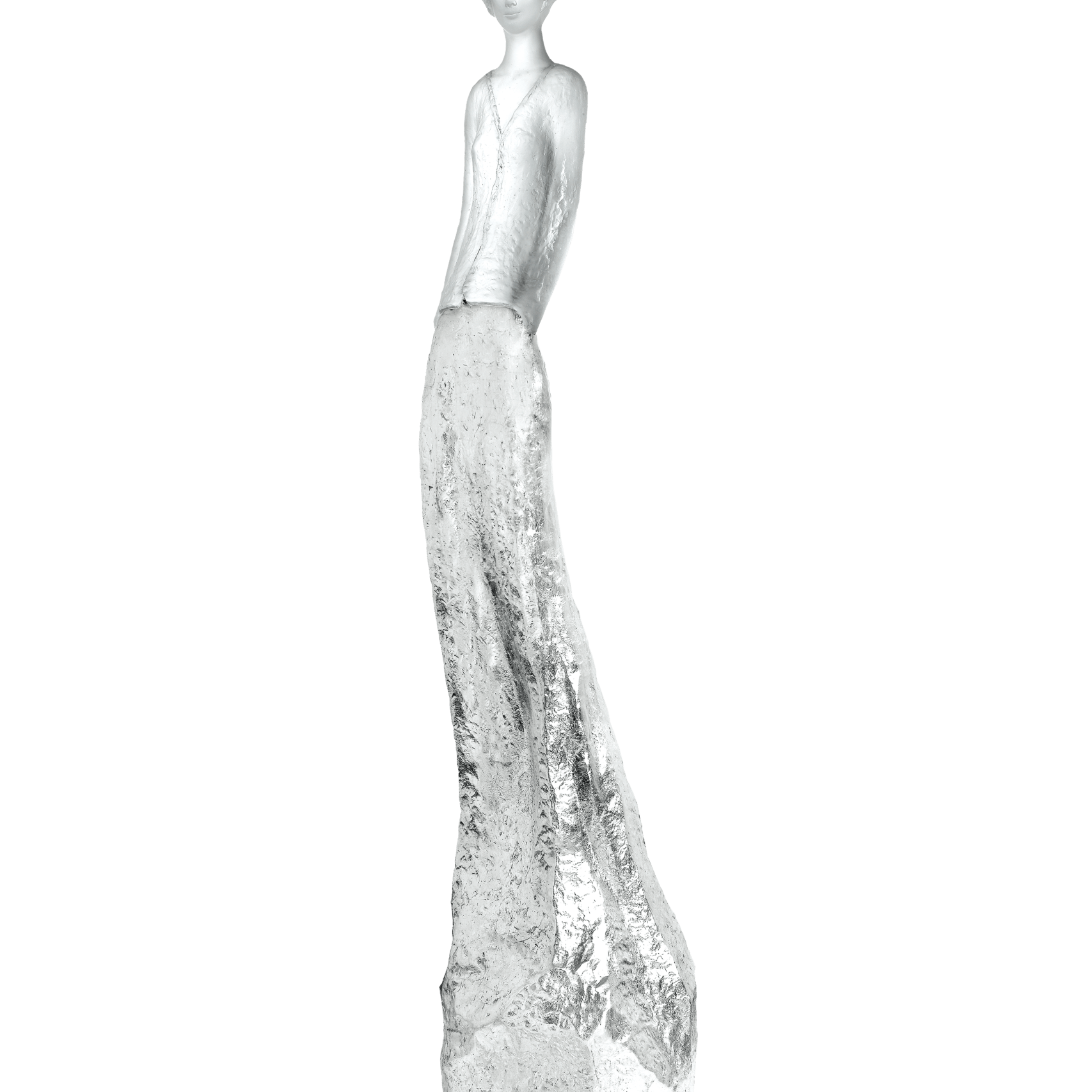 Daum Charlotte and By Jean Philippe Richard Sculpture — White silver 75ex