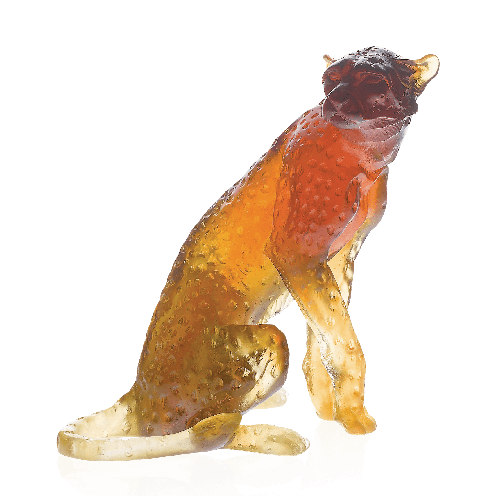 Daum Cheetah By Jean François Leroy 1000ex Sculpture — Amber