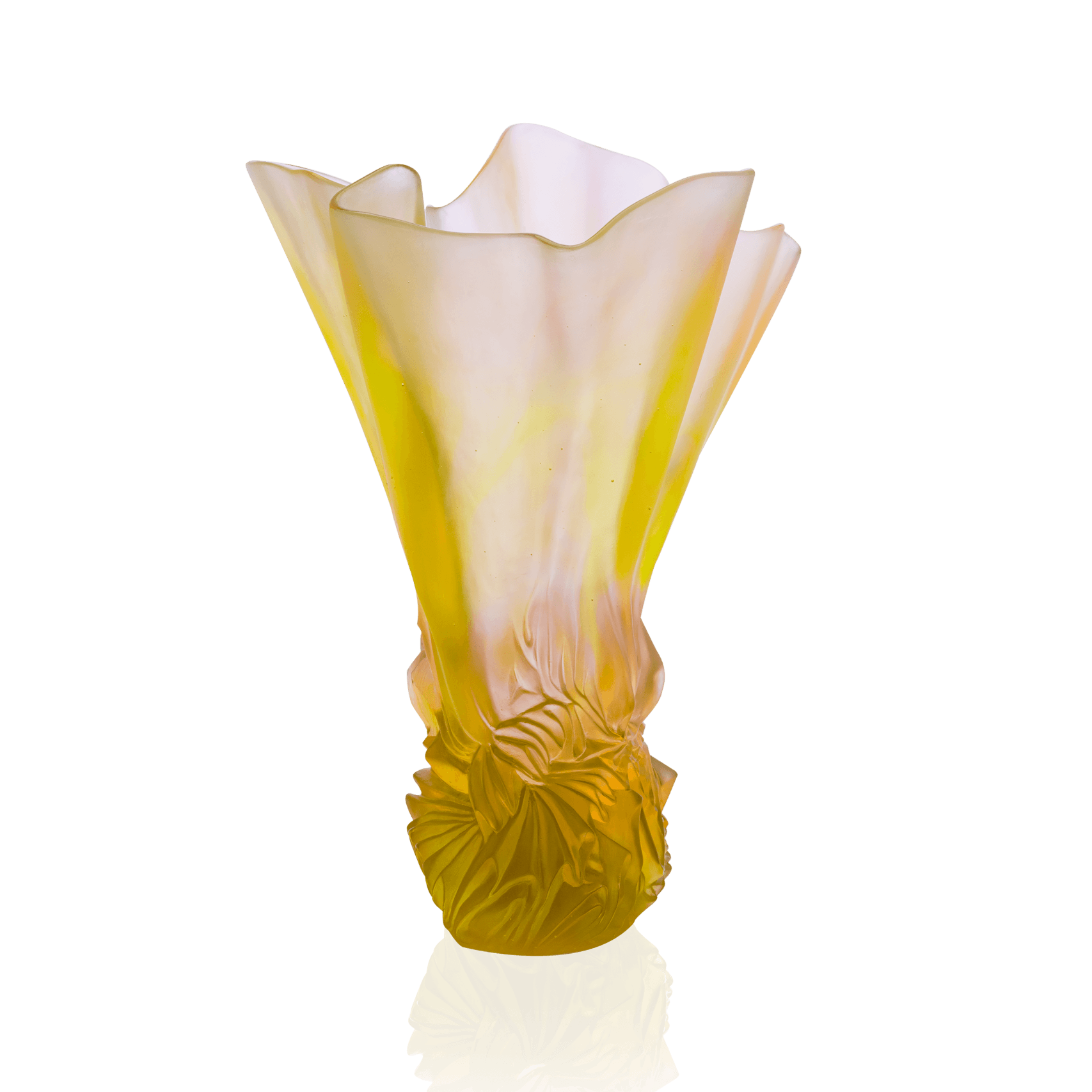 Daum Collection Croisière Large Vase — Pink and green