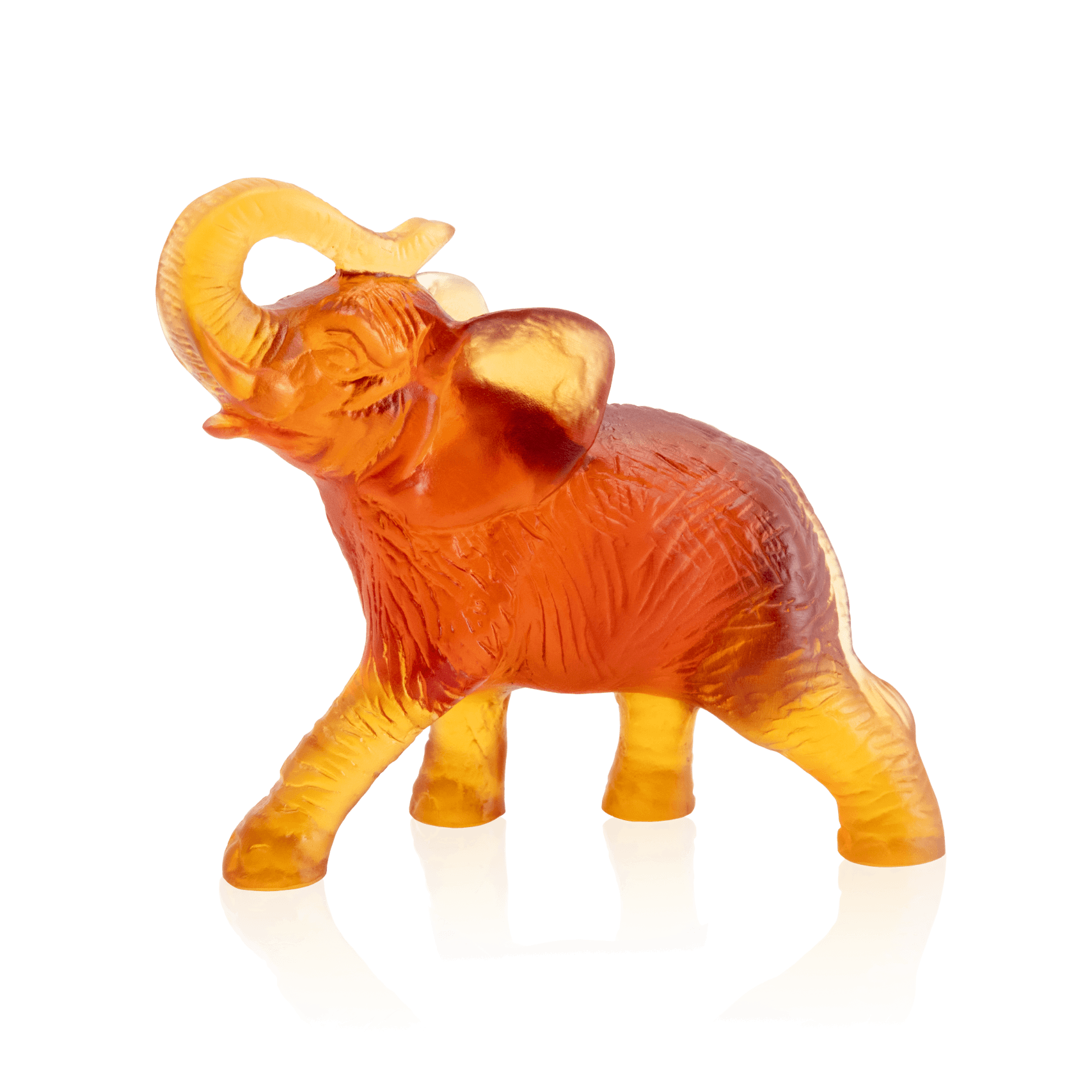 Daum Elephant Sculpture — Amber