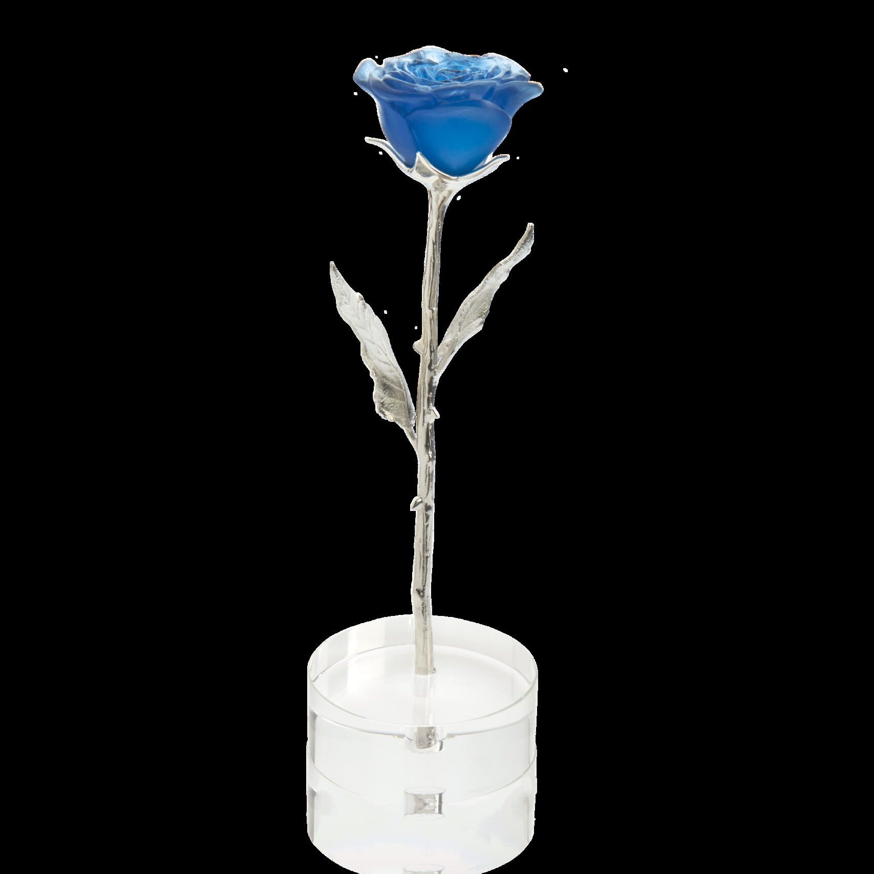 Daum Eternal Rose Sculpture — Blue