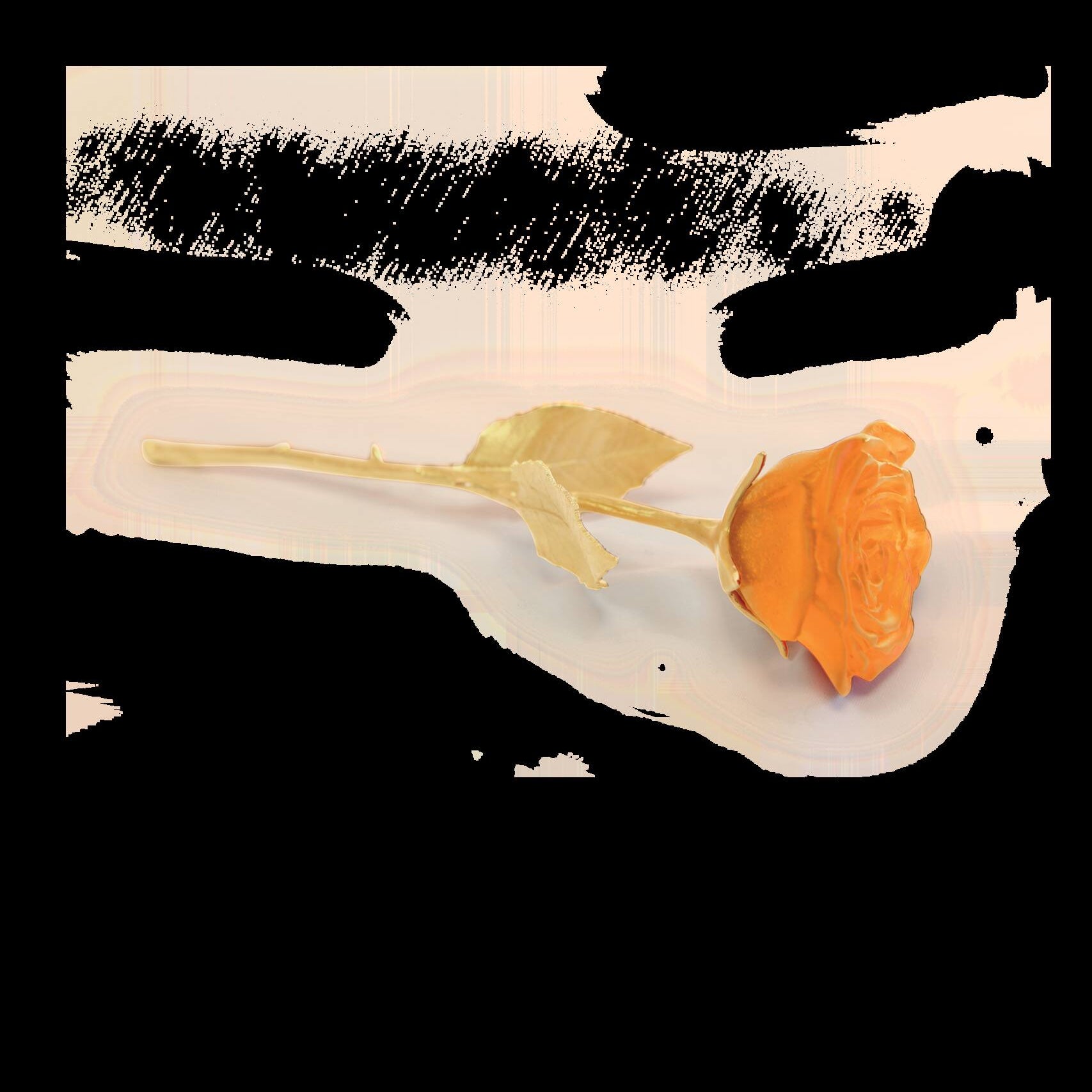 Daum Eternal Rose Sculpture — Orange