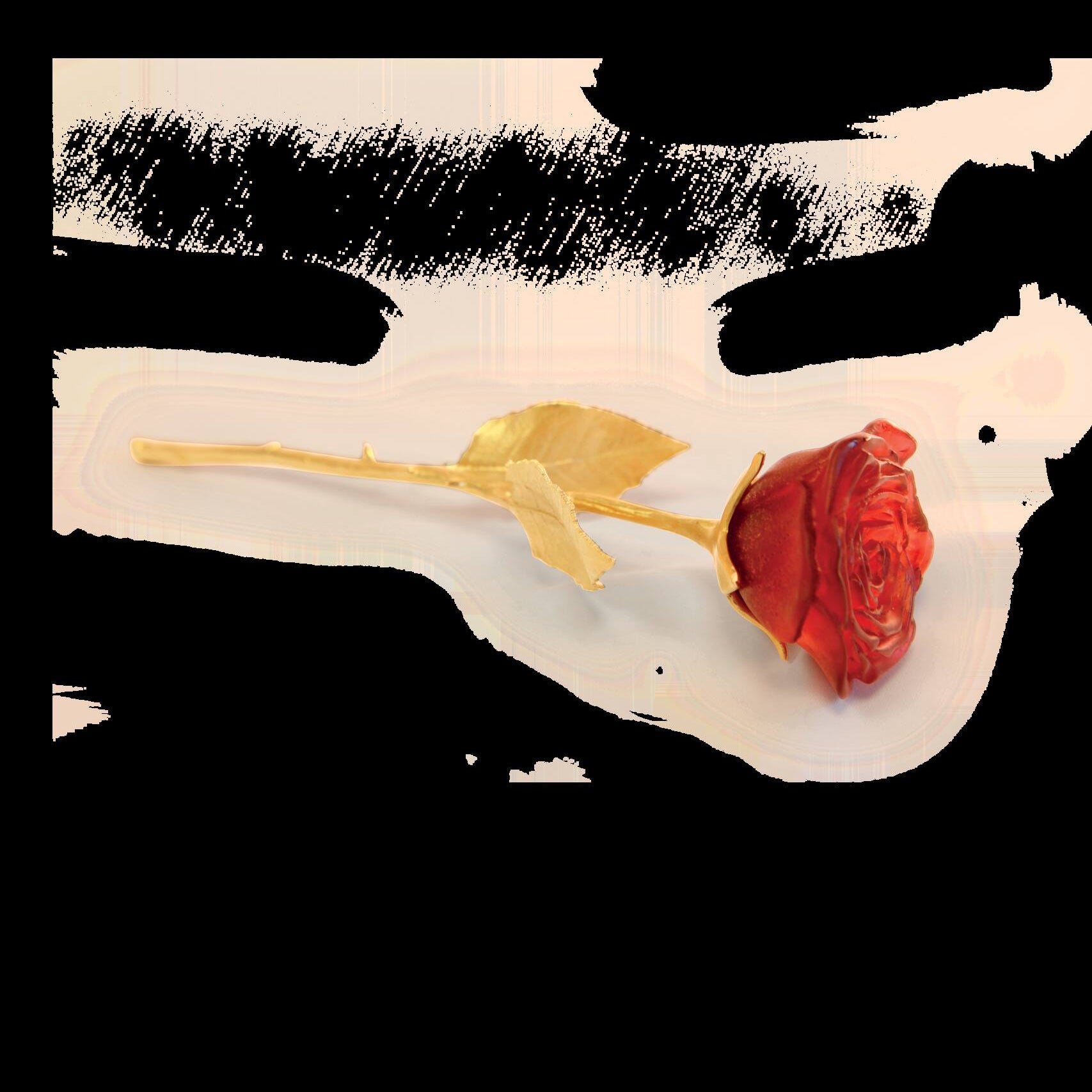 Daum Eternal Rose Sculpture — Red