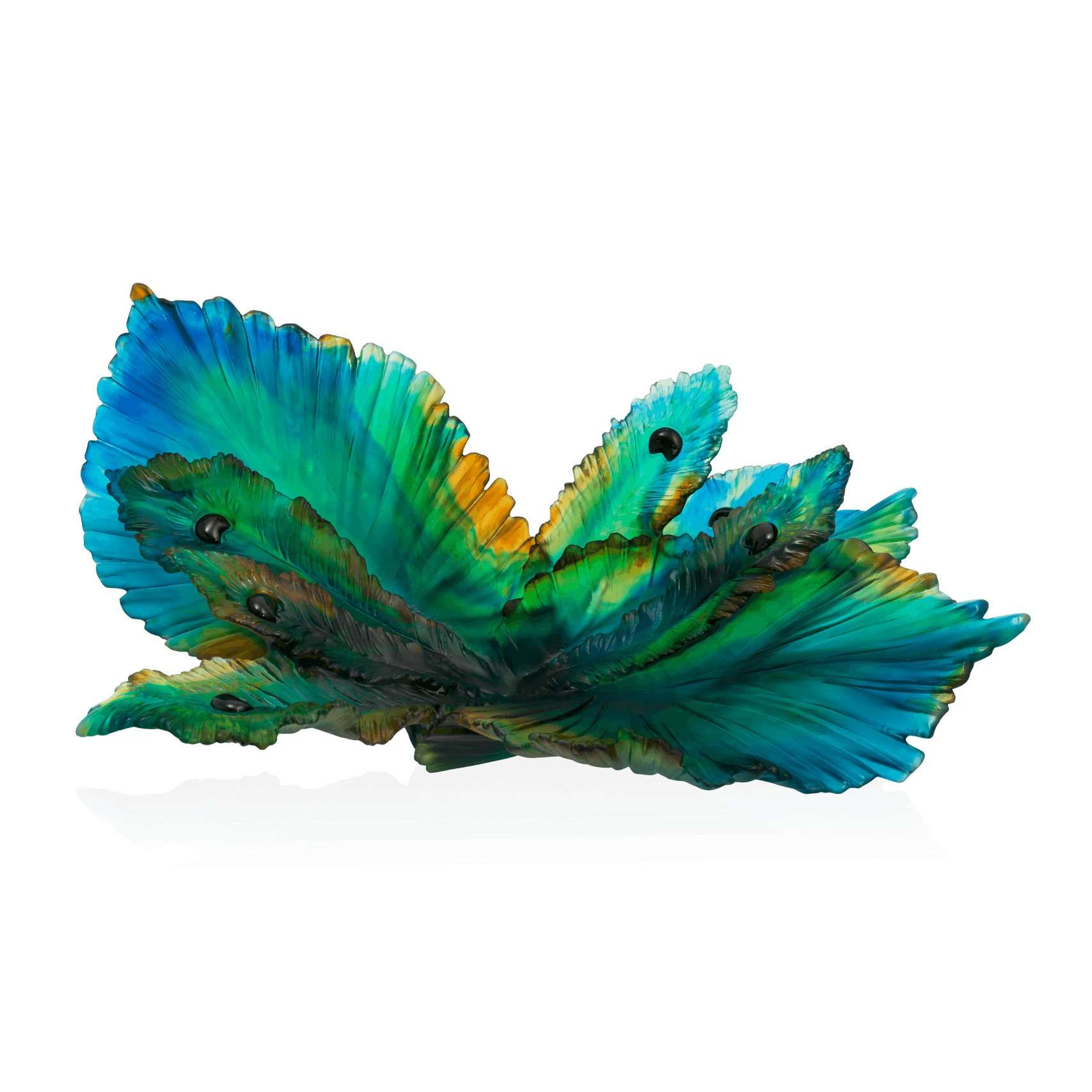 Daum Fleur De Paon Centerpiece Sculpture — 375ex