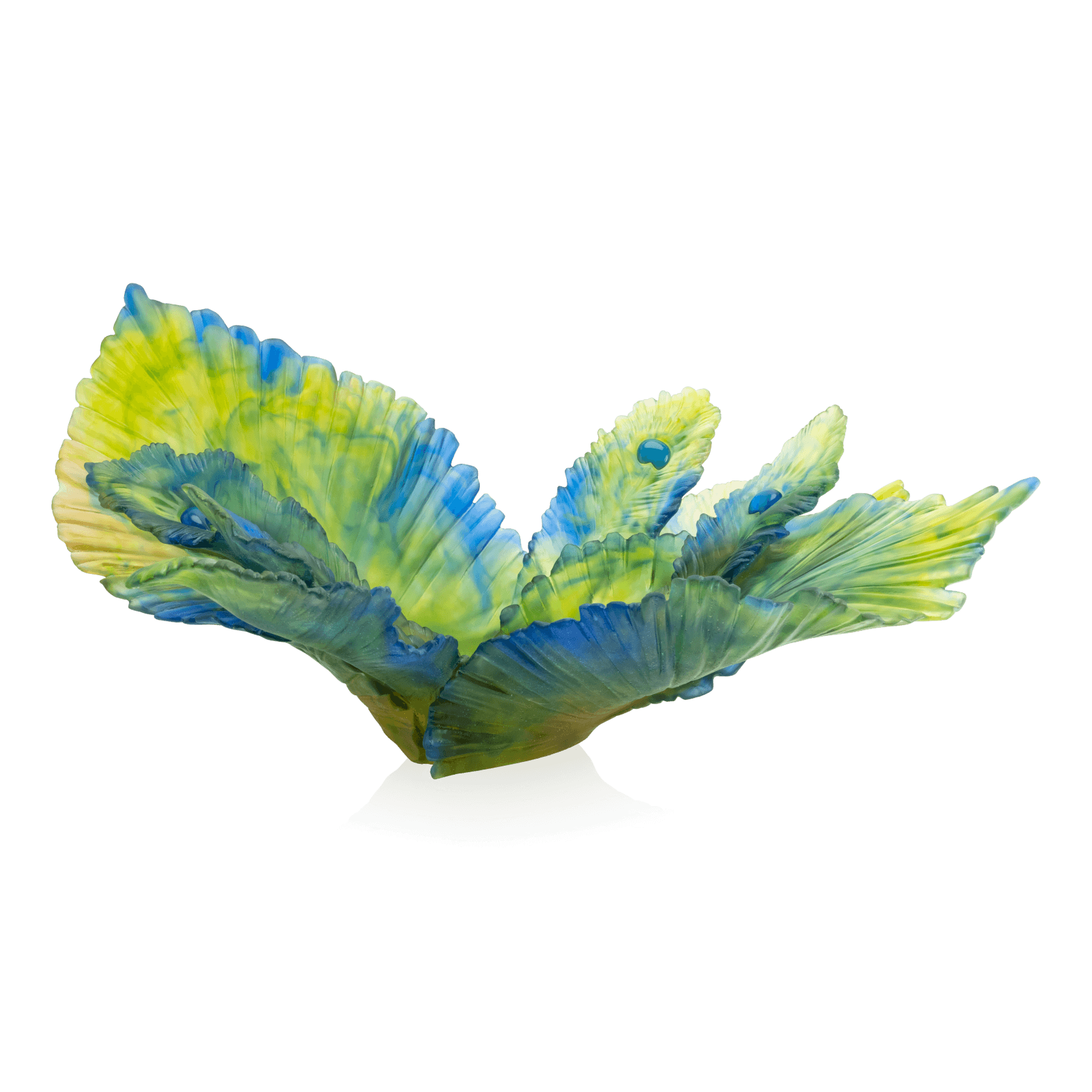 Daum Fleur De Paon Centerpiece Sculpture — Exotique 99ex