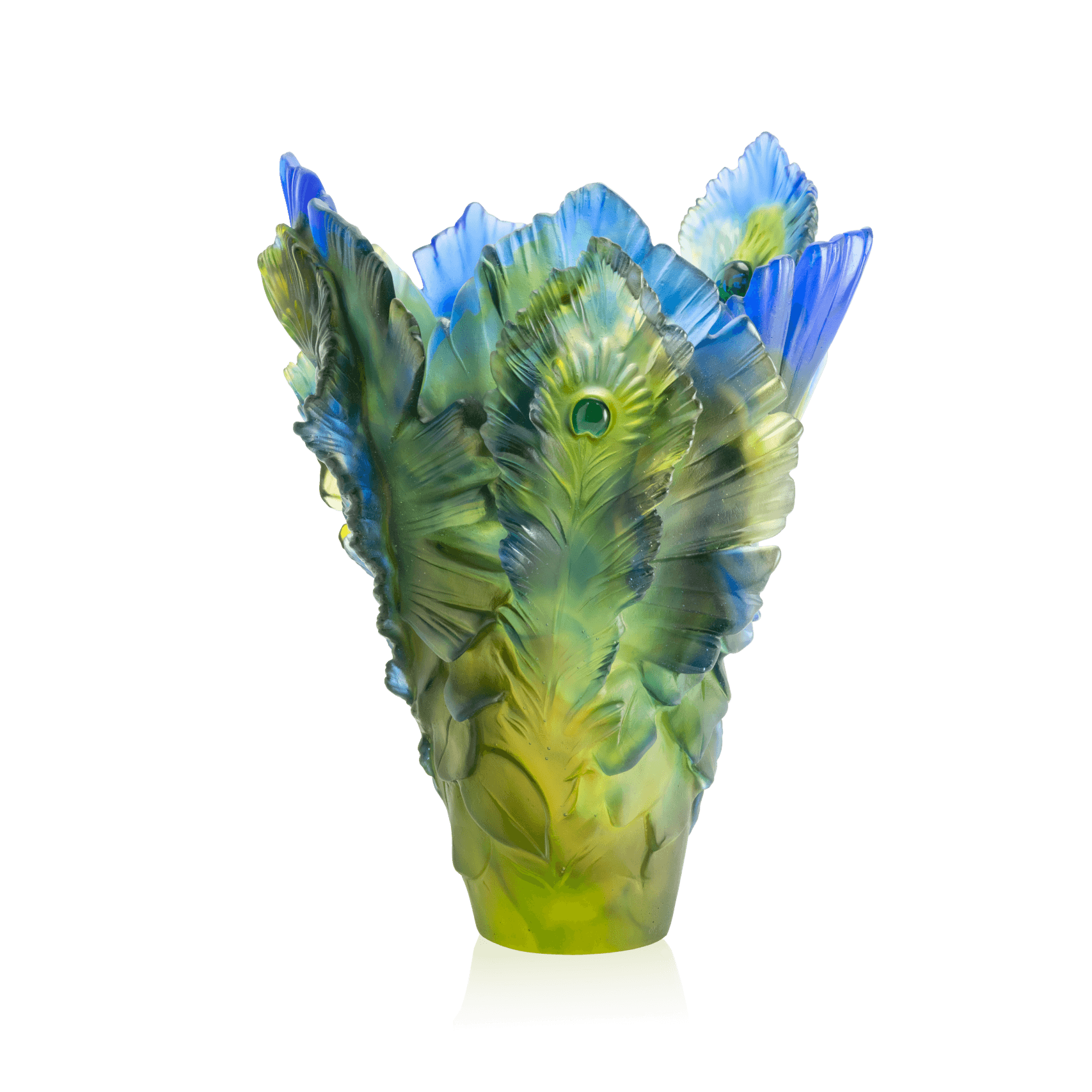 Daum Fleur De Paon Large Vase — Exotique 125ex