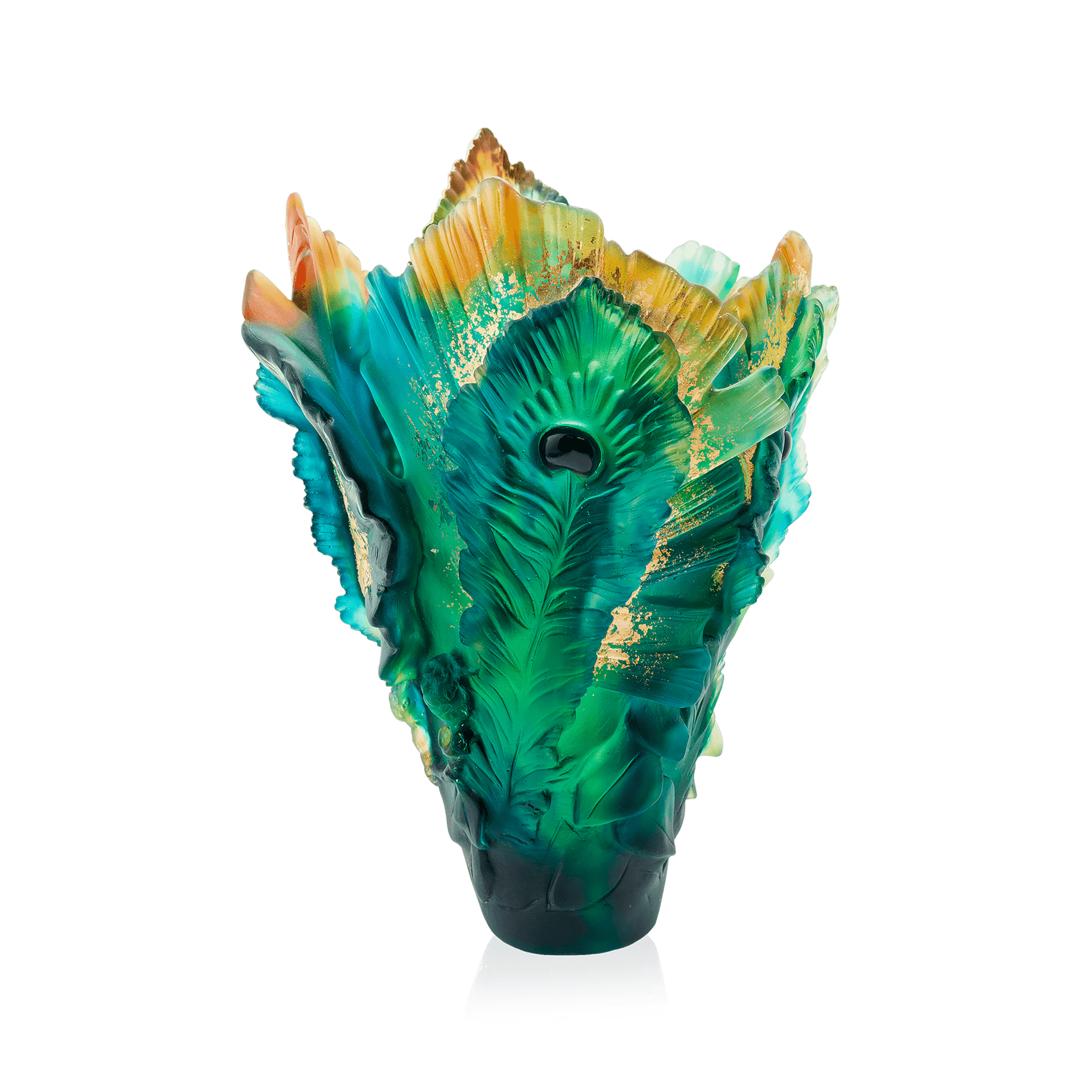 Daum Fleur De Paon Large Vase — Gilden with gold leaf 125ex