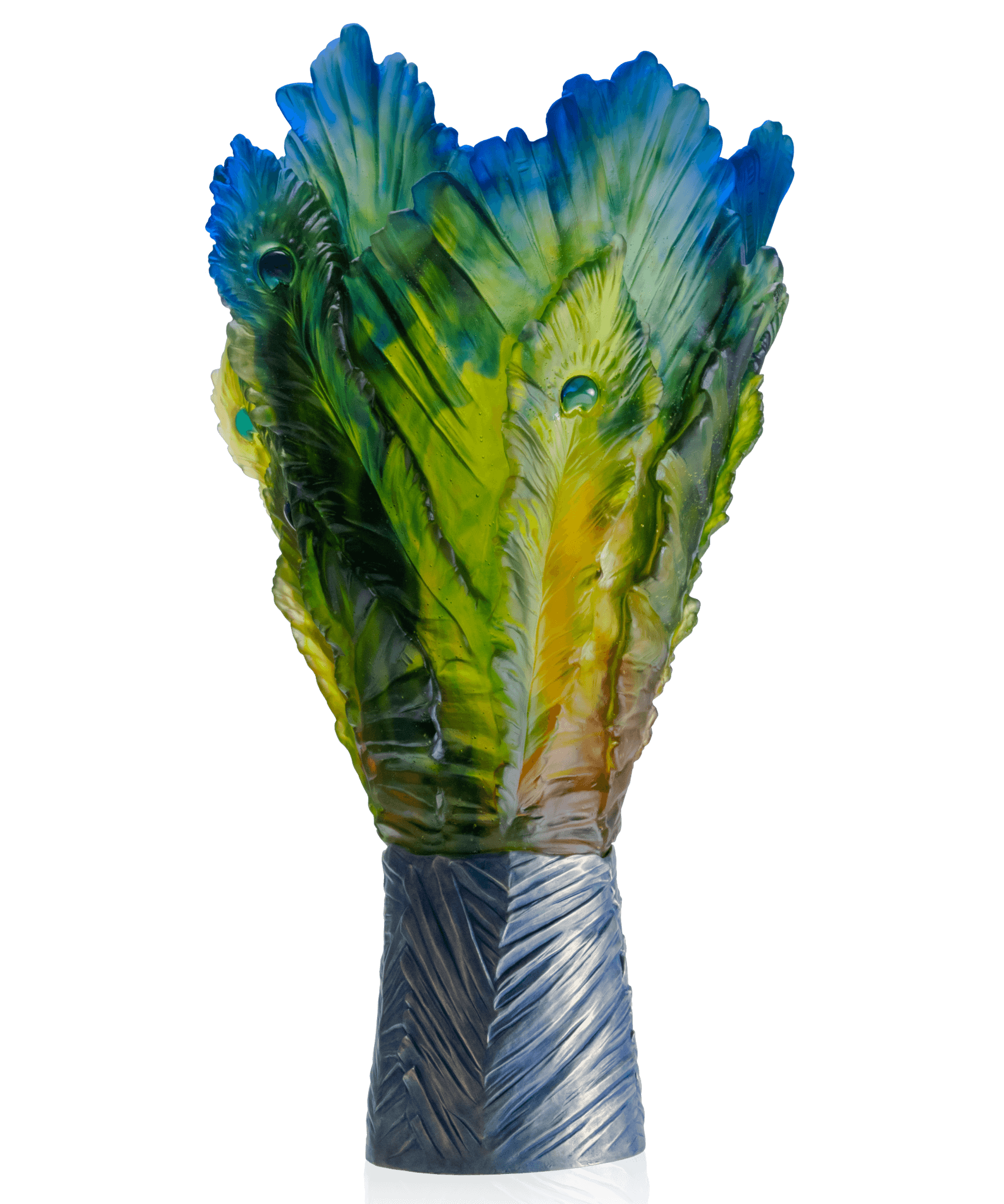 Daum Fleur De Paon Magnum Vase β Exotique 25ex