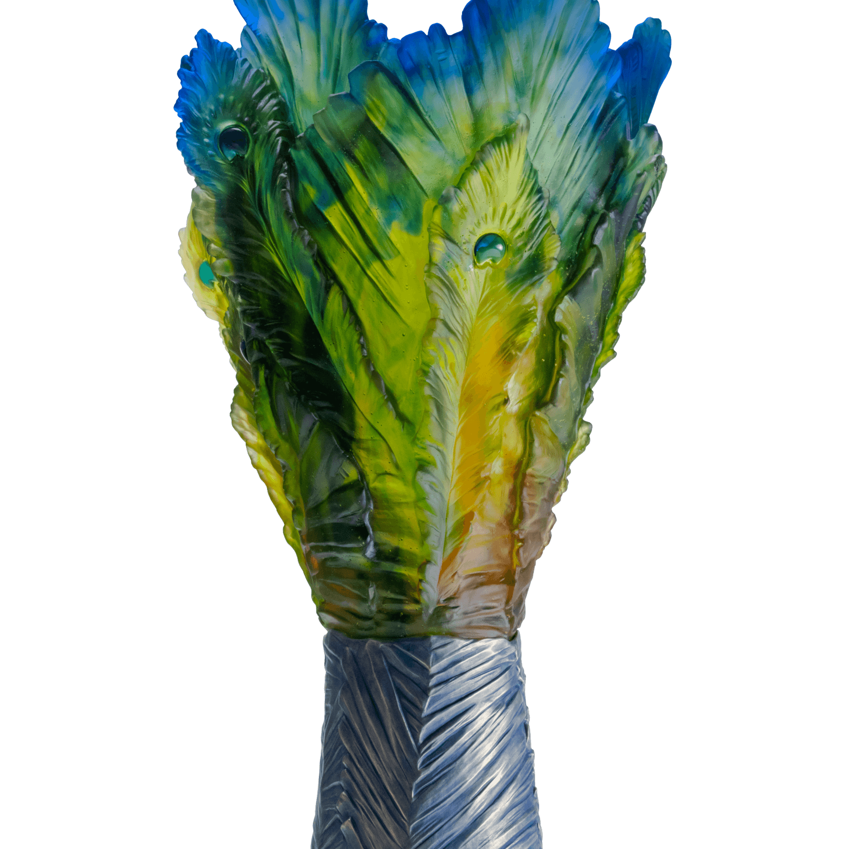 Daum Fleur De Paon Magnum Vase — Exotique 25ex