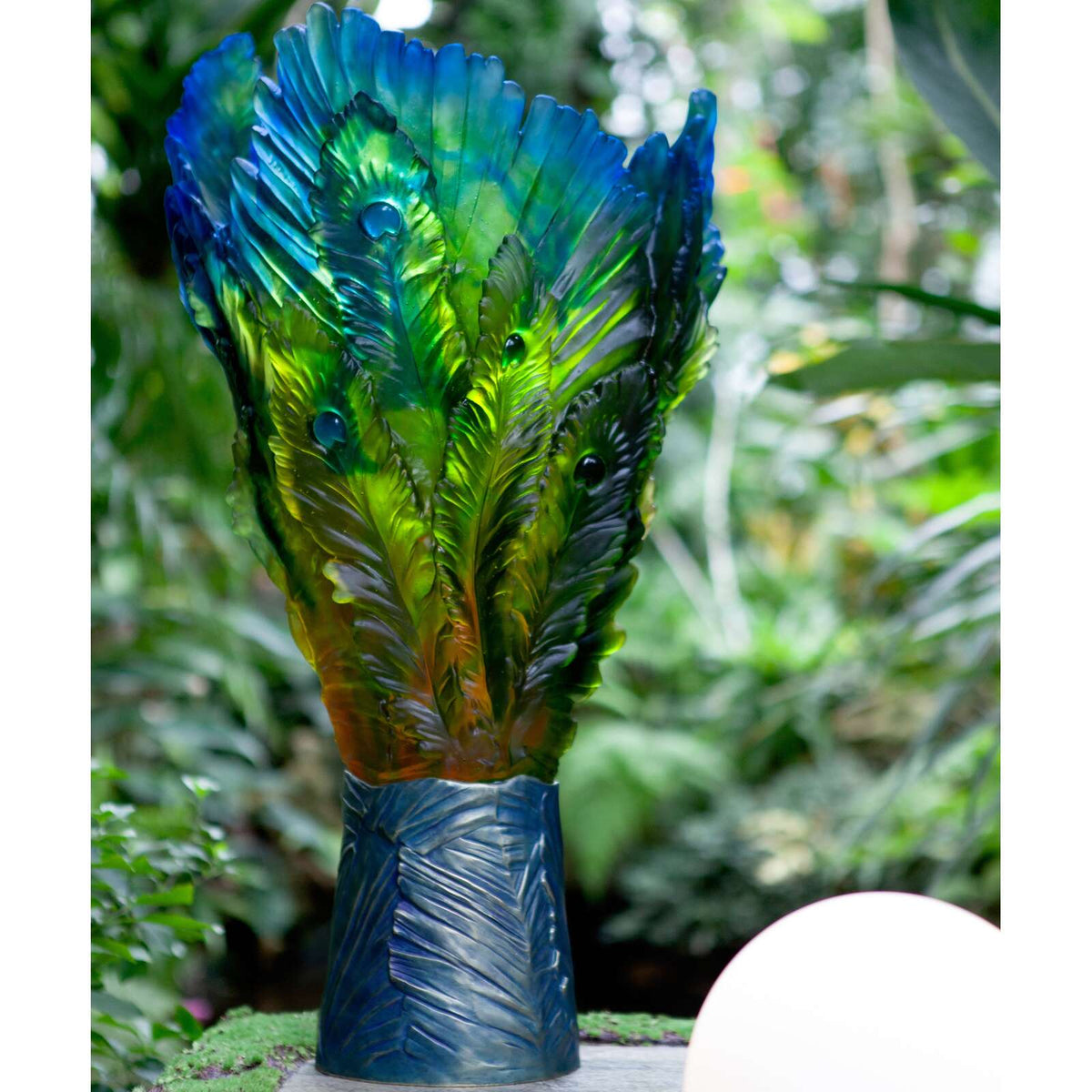 Daum Fleur De Paon Magnum Vase – Exotique 25ex, alternate view