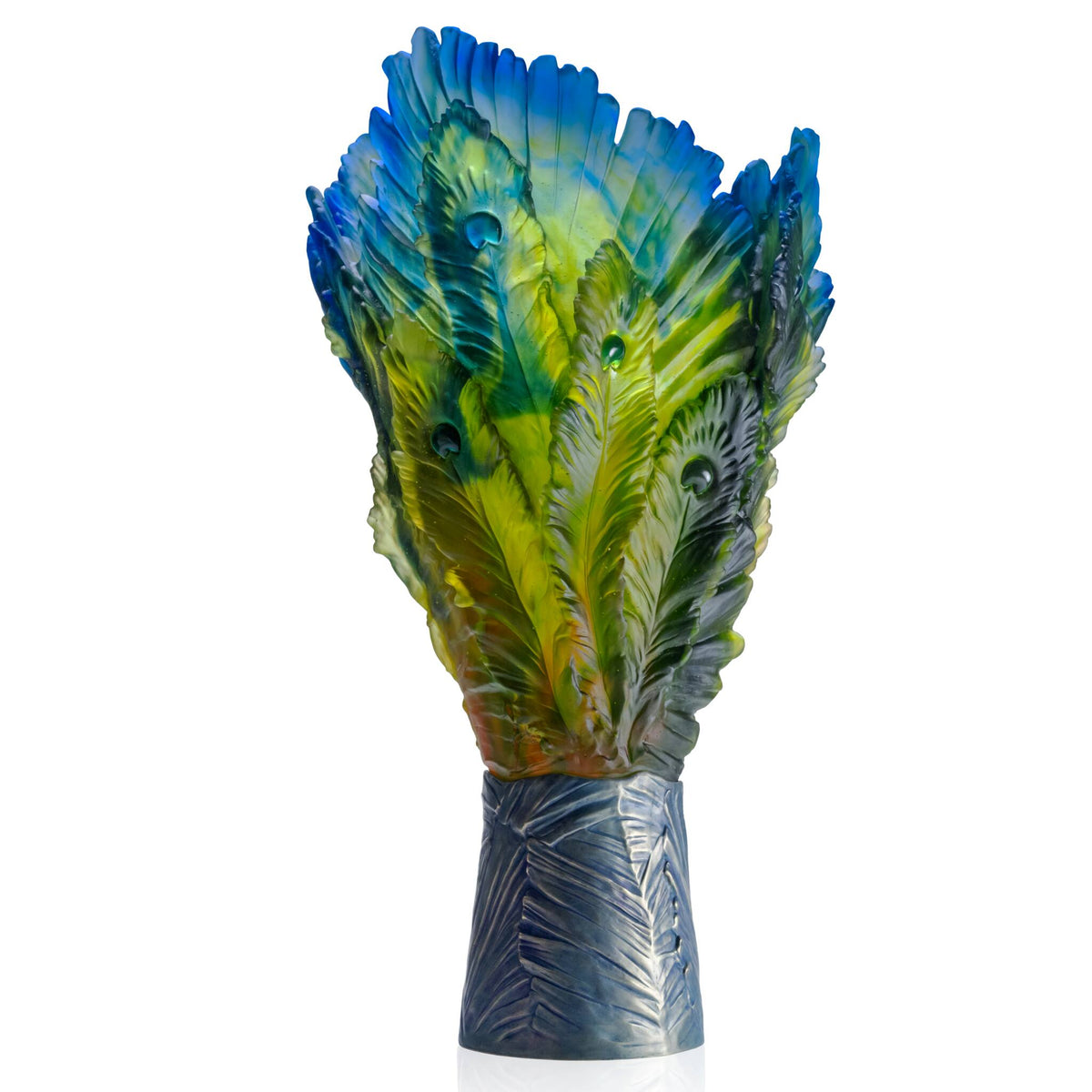 Daum Fleur De Paon Magnum Vase – Exotique 25ex, alternate view
