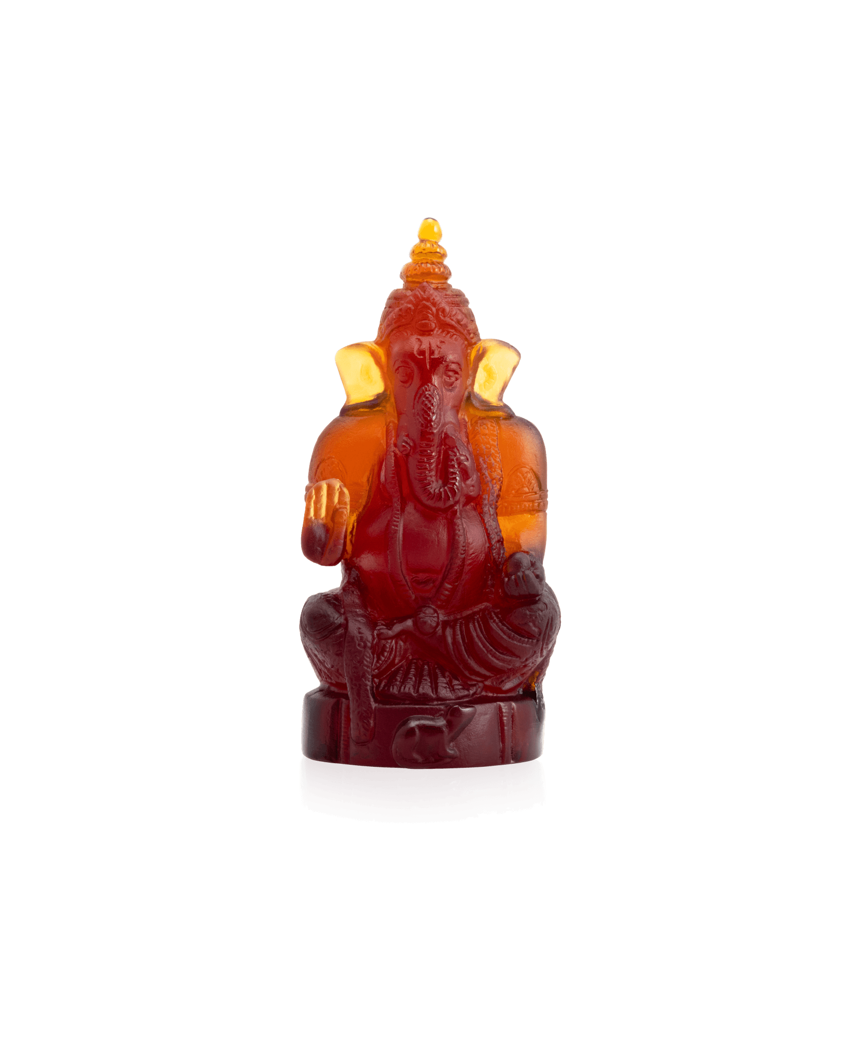 Daum Ganesha Dark Amber Sculpture