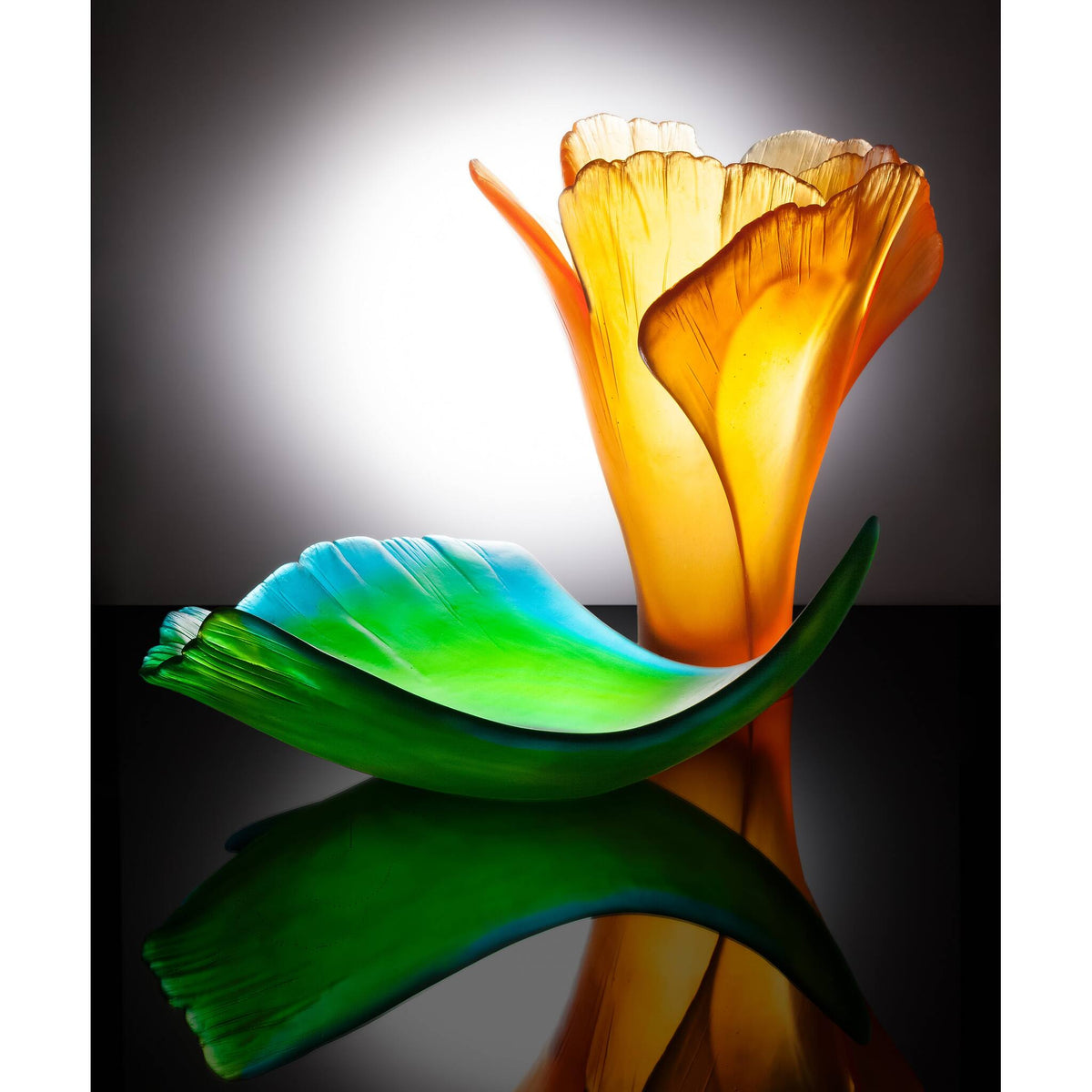 Daum Ginkgo Large Vase – Amber, alternate view