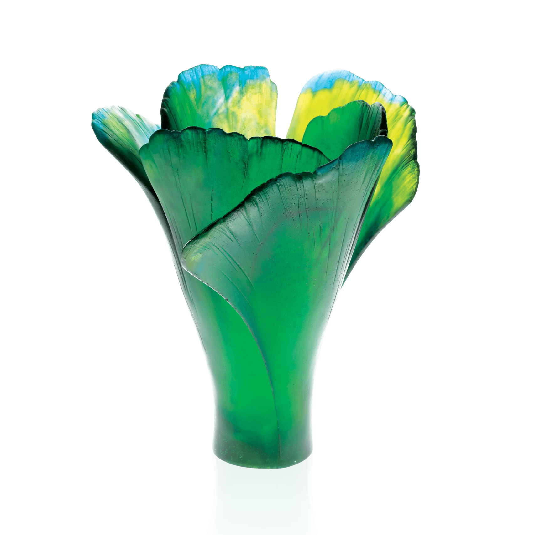 Daum Ginkgo Large Vase — Green