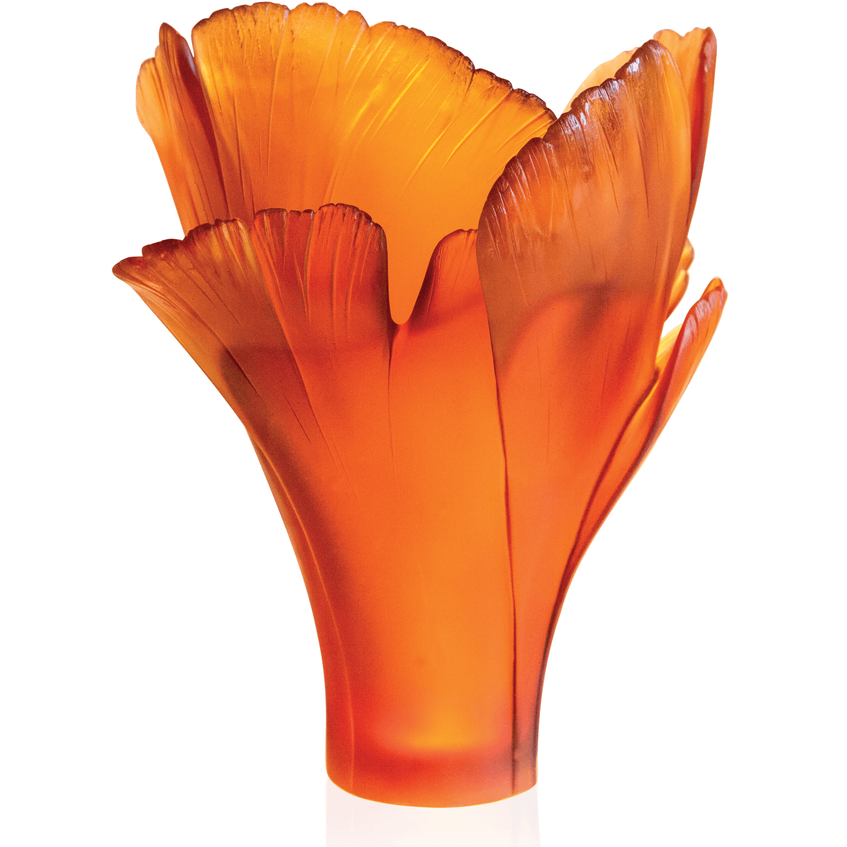 Daum Ginkgo Magnum Vase 99ex — Amber