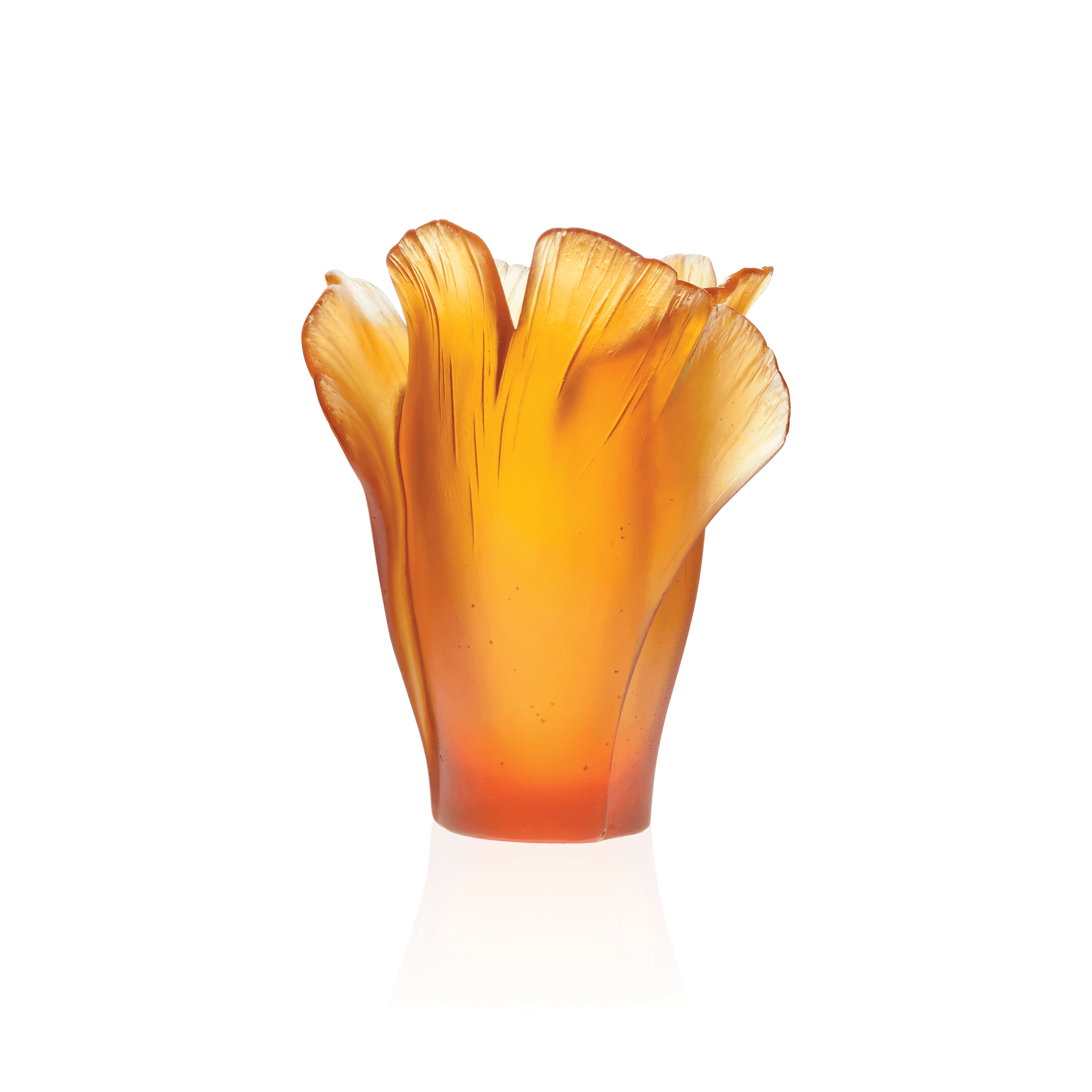 Daum Ginkgo Medium Vase — Amber