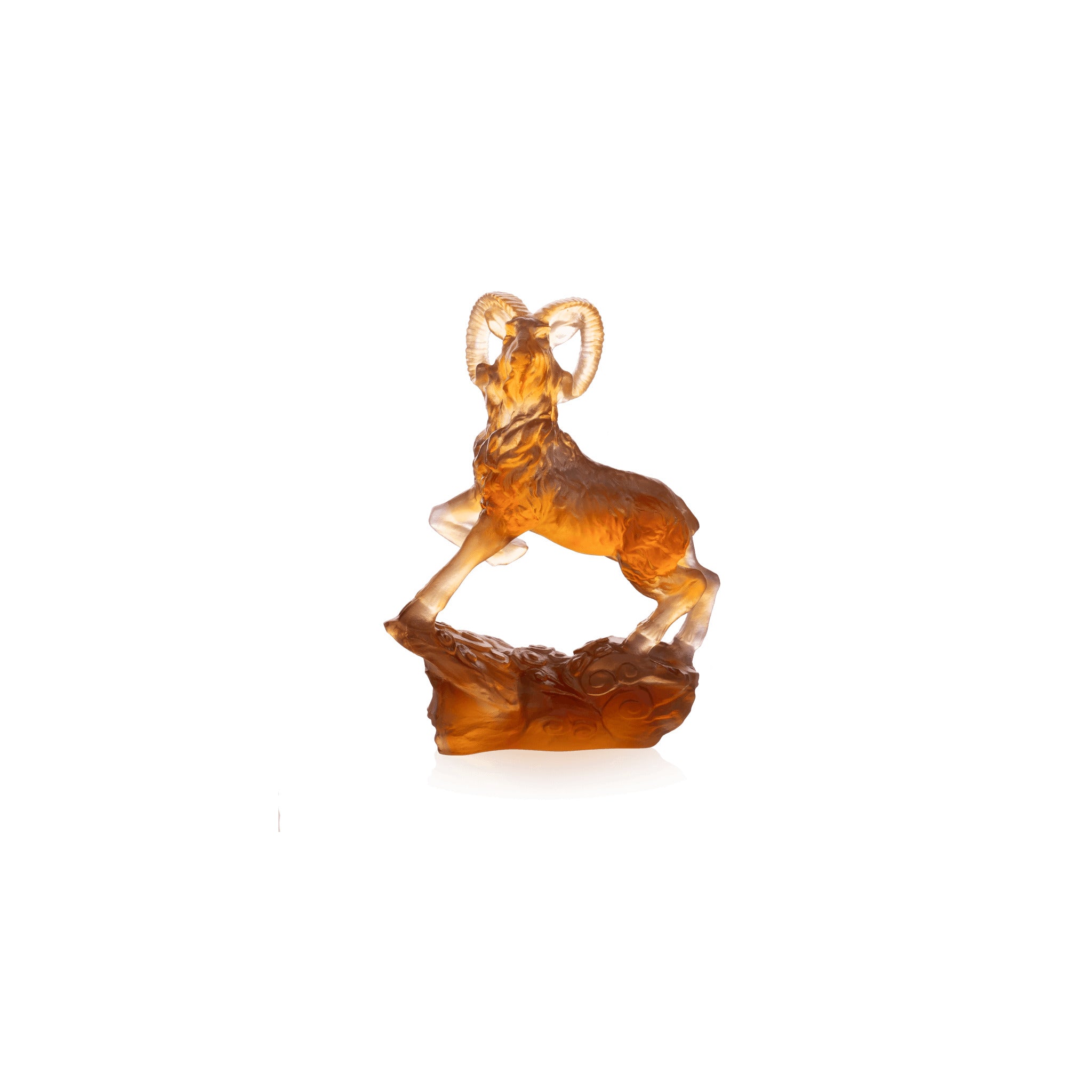 Daum Horoscope Goat Sculpture — Amber Grey 288ex