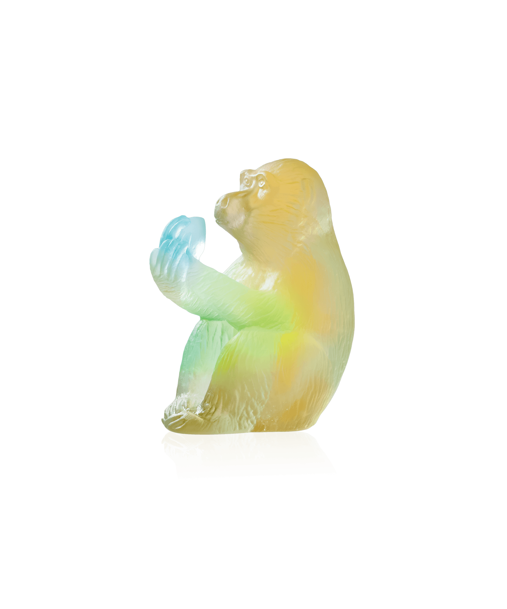 Daum Horoscope Monkey with Peach Sculpture