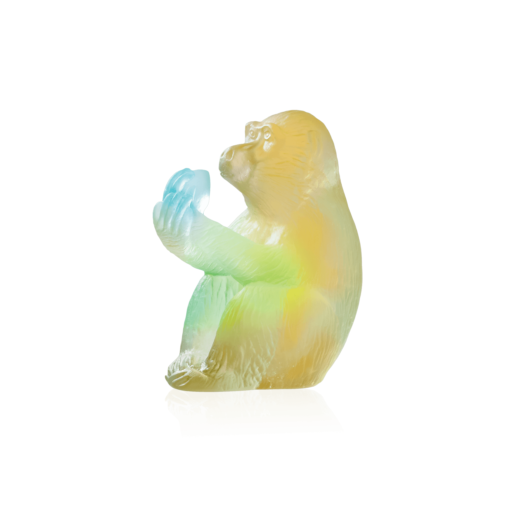 Daum Horoscope Monkey with Peach Sculpture