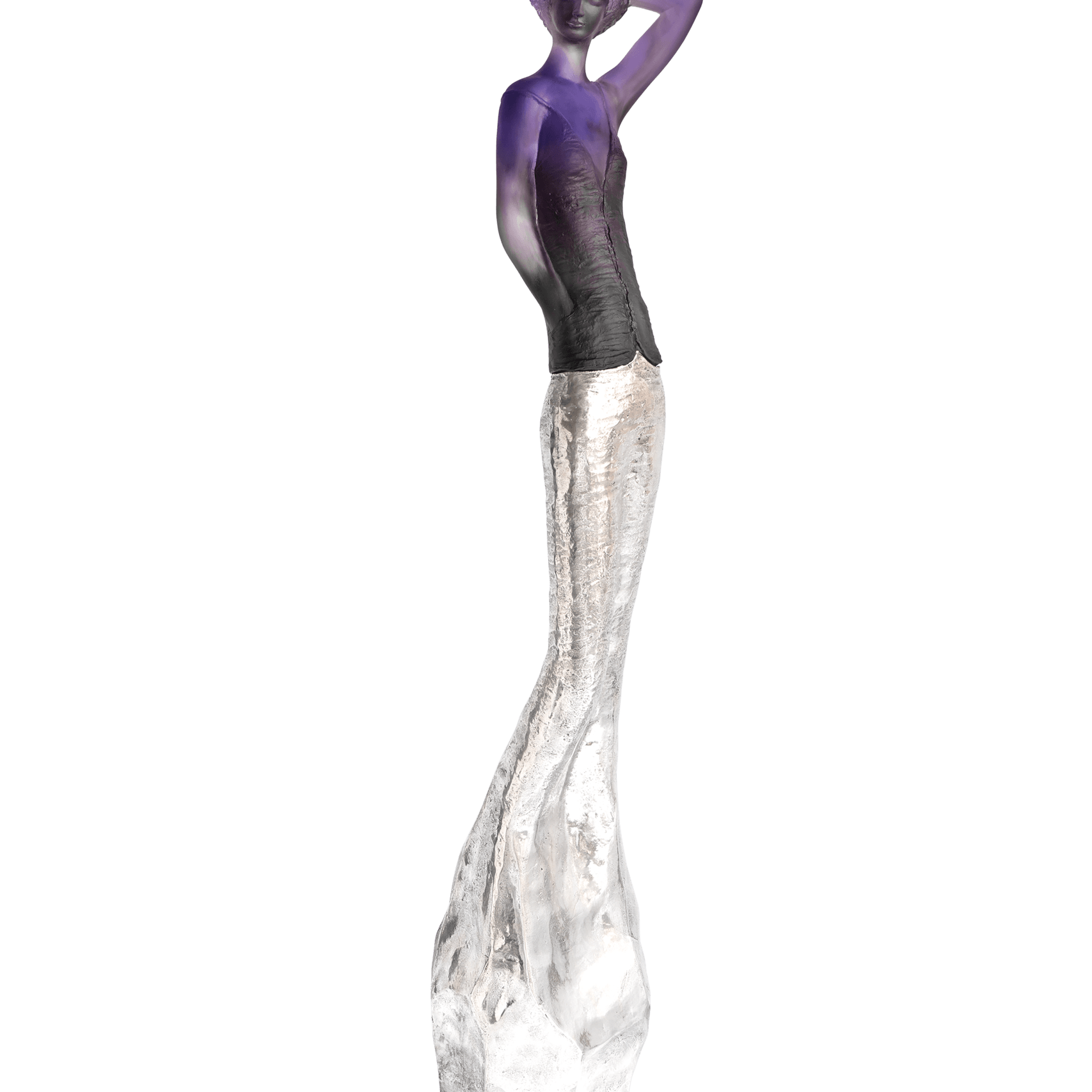 Daum Inès Grey and Purple By Jean-Philippe Richard 75ex Sculpture
