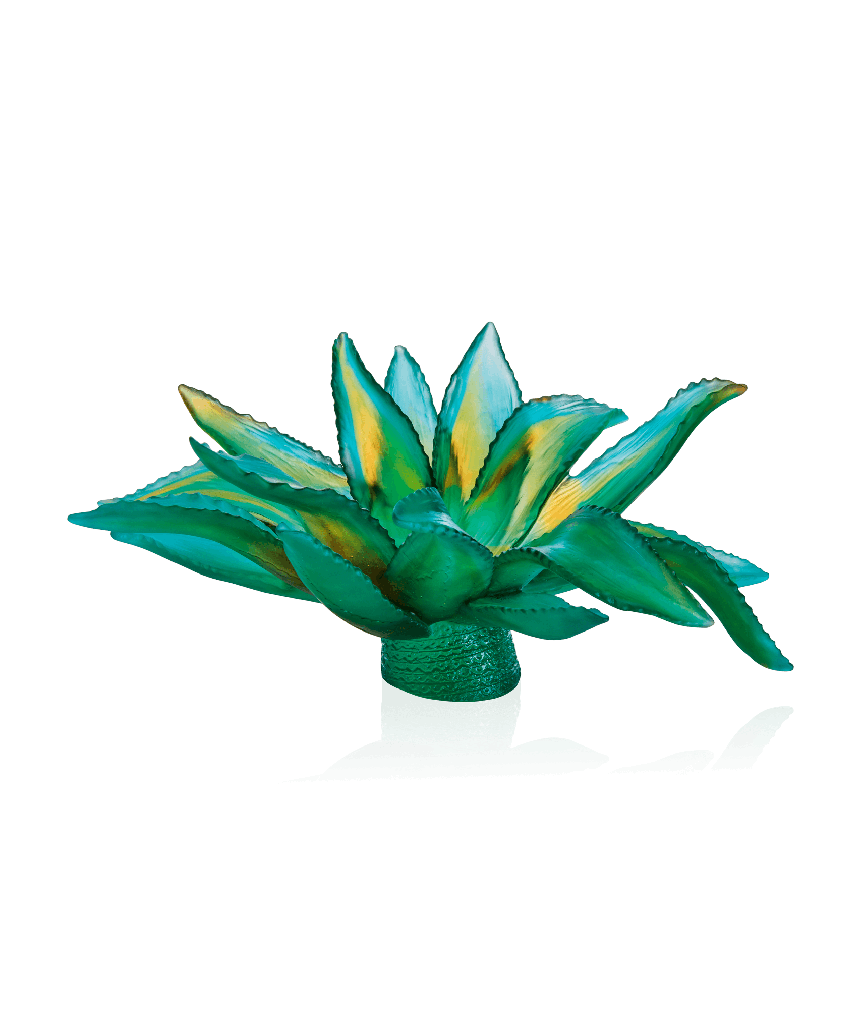 Daum Jardin De Cactus Centerpiece By Emilio Robba 375ex Sculpture β Green