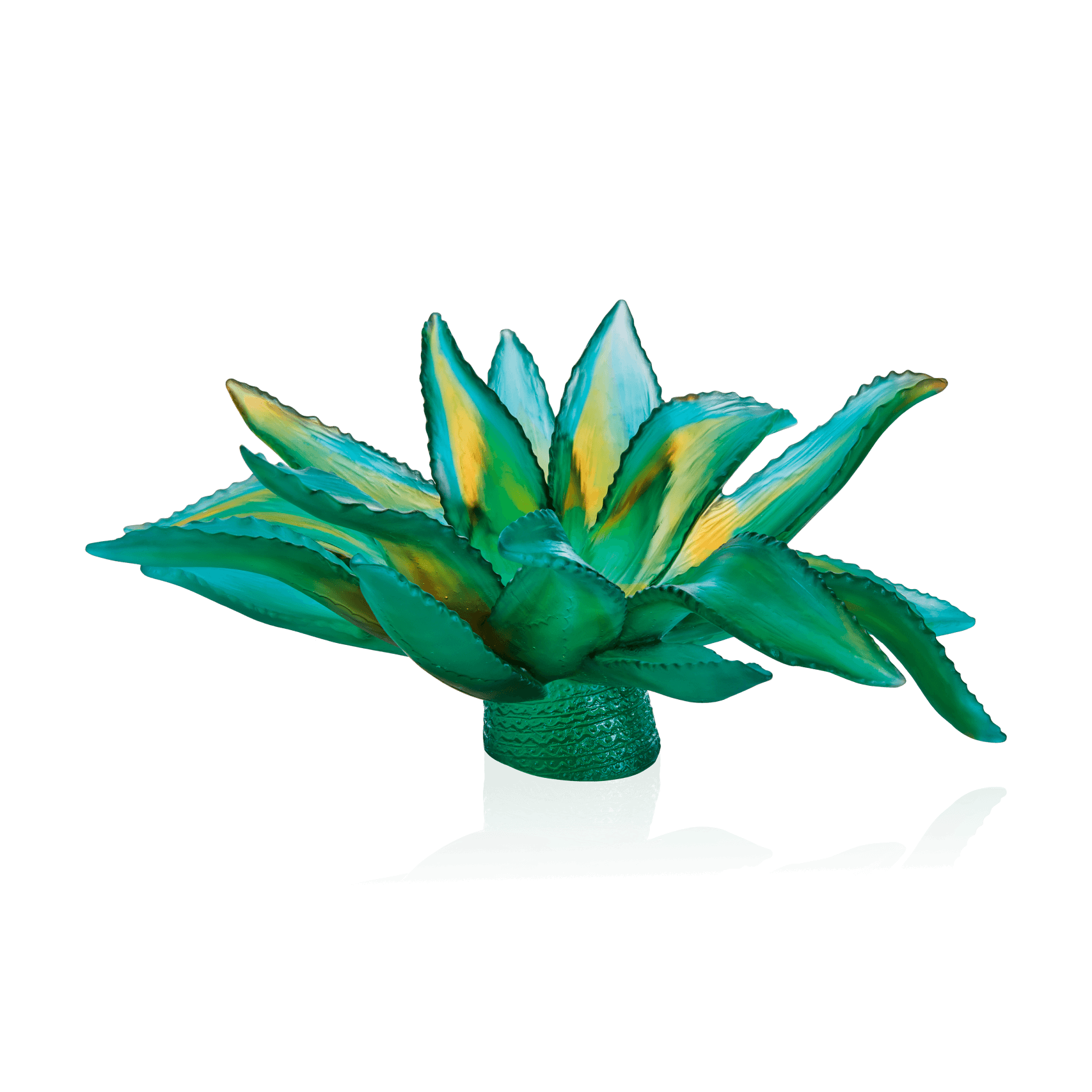 Daum Jardin De Cactus Centerpiece By Emilio Robba 375ex Sculpture — Green
