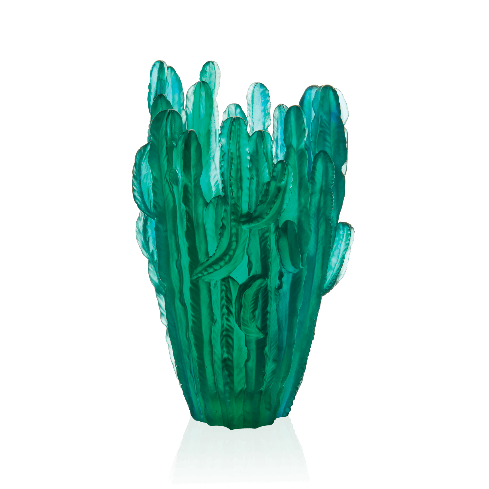 Daum Jardin De Cactus Large Vase By Emilio Robba — Green