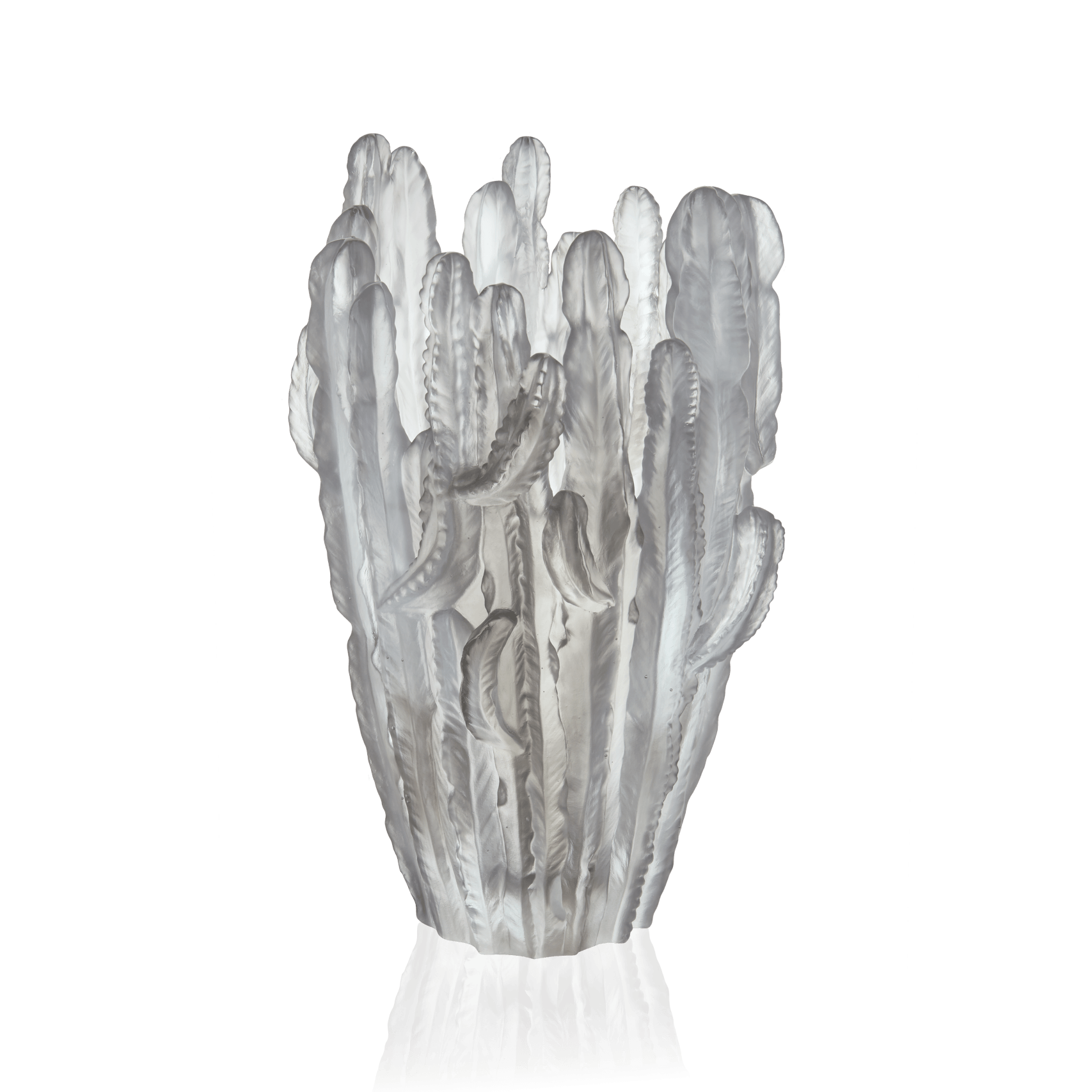 Daum Jardin De Cactus Large Vase By Emilio Robba — Grey