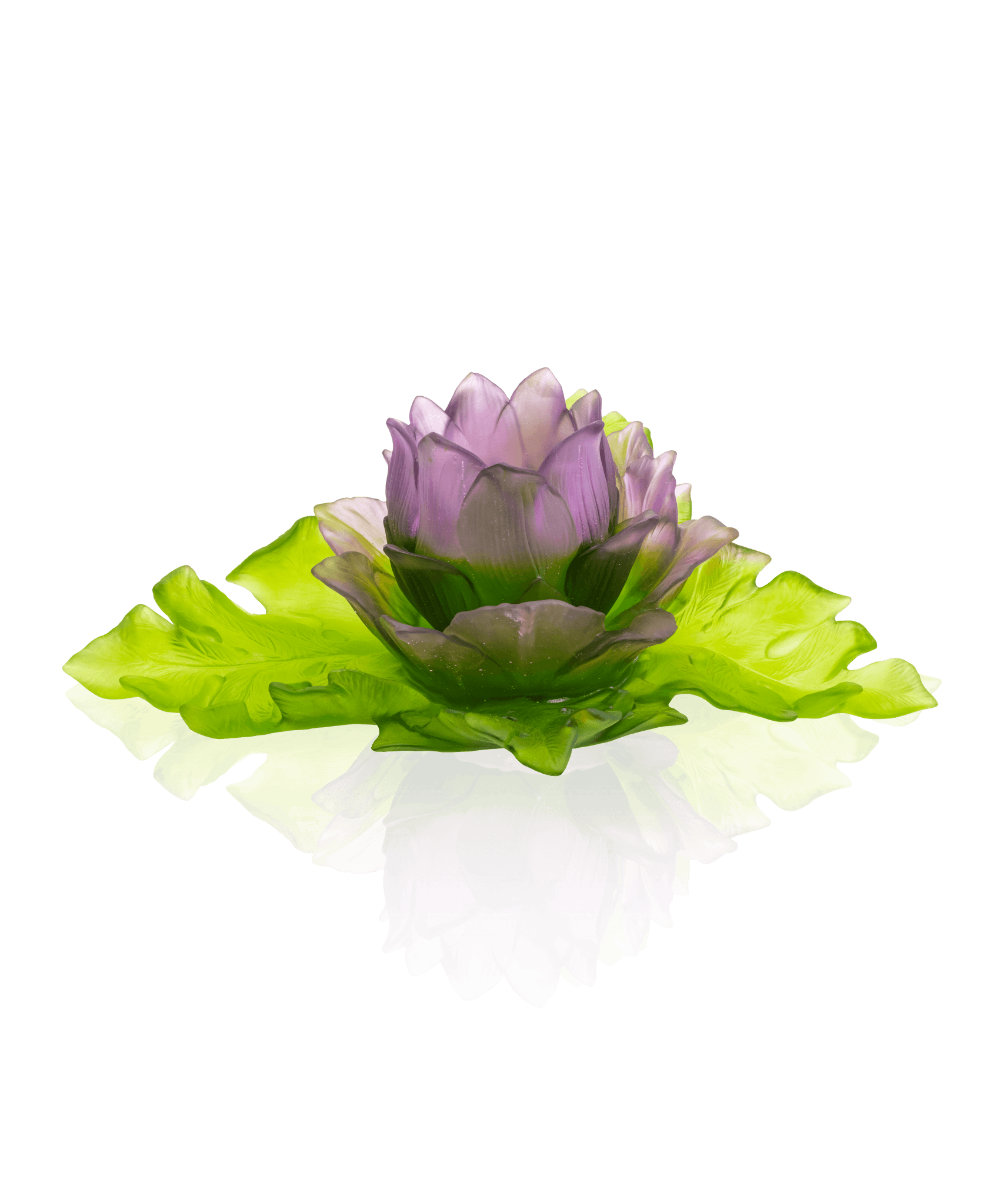 Daum Jardin De Lotus Duo Centerpiece 175ex Sculpture