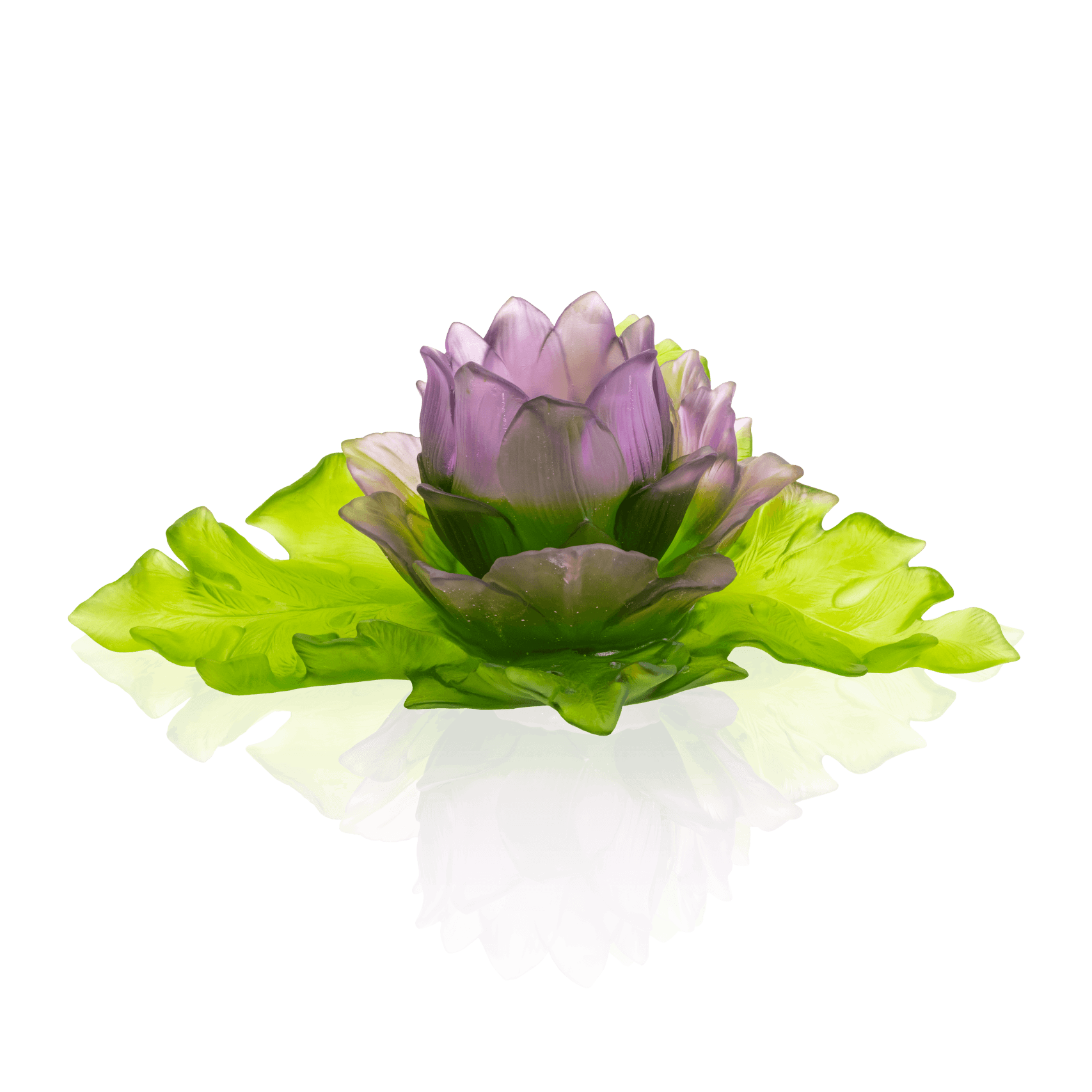 Daum Jardin De Lotus Duo Centerpiece 175ex Sculpture