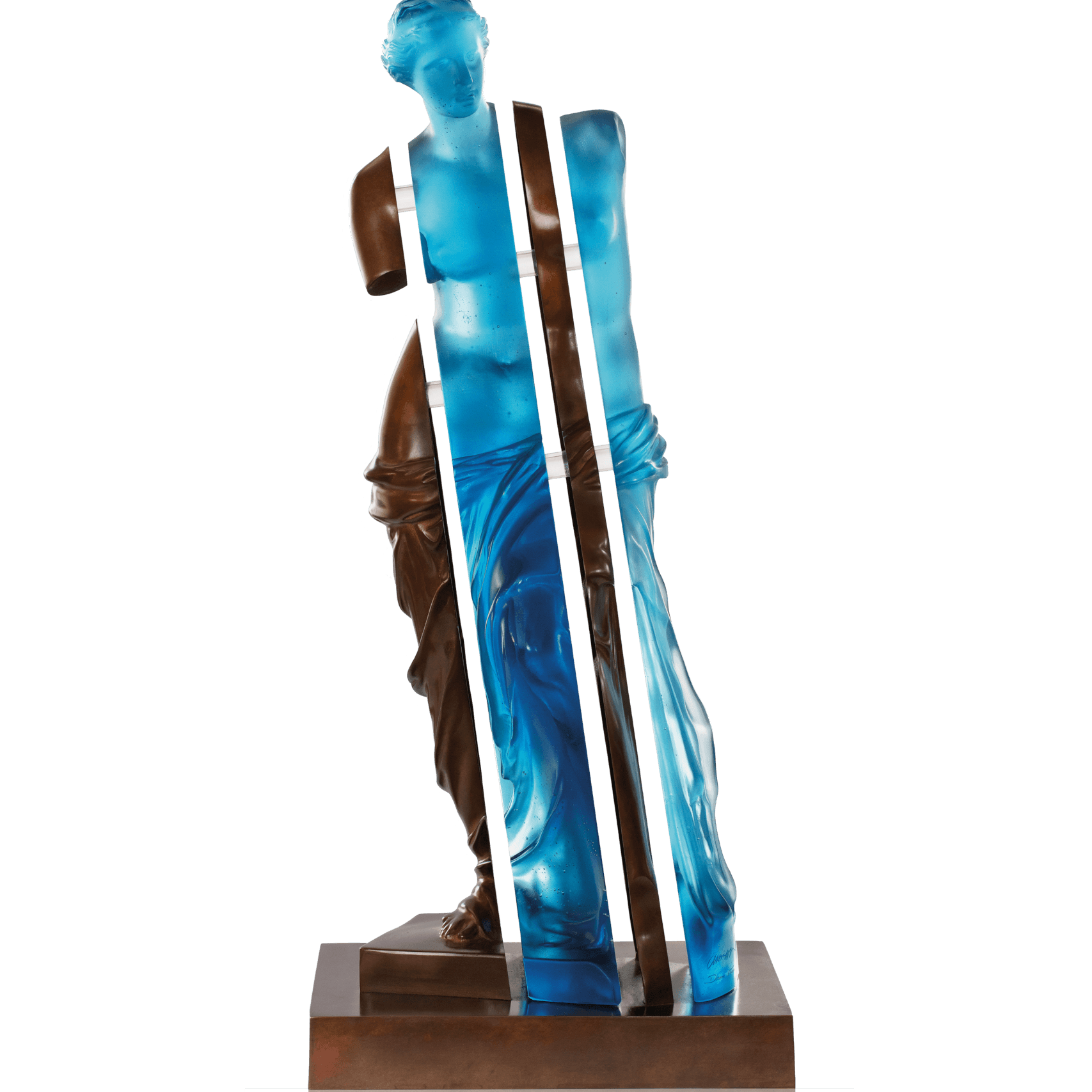 Daum L'Ame De Vénus Blue and Bronze By Arman 125ex Sculpture