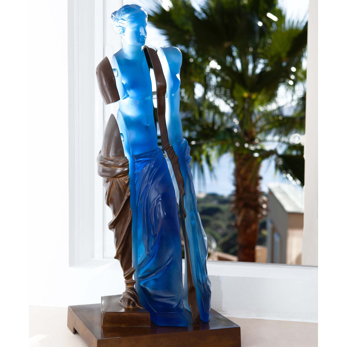 Daum L'Ame De Vénus Blue and Bronze By Arman 125ex Sculpture, alternate view