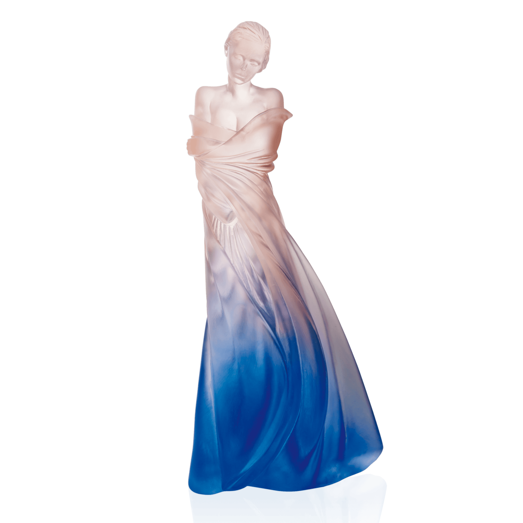 Daum L'hiver En Soi By Marie Paule Deville Chabrolle 125ex Sculpture — Blue and pink