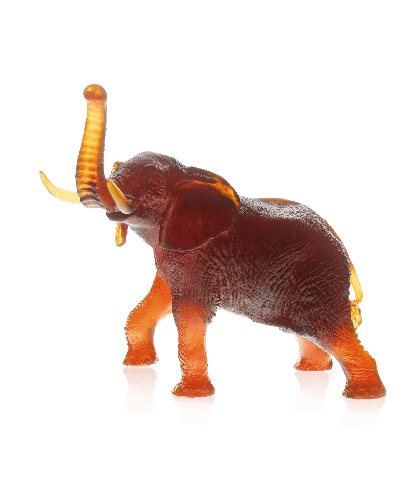 Daum Large Elephant By Jean François Leroy Sculpture — Amber