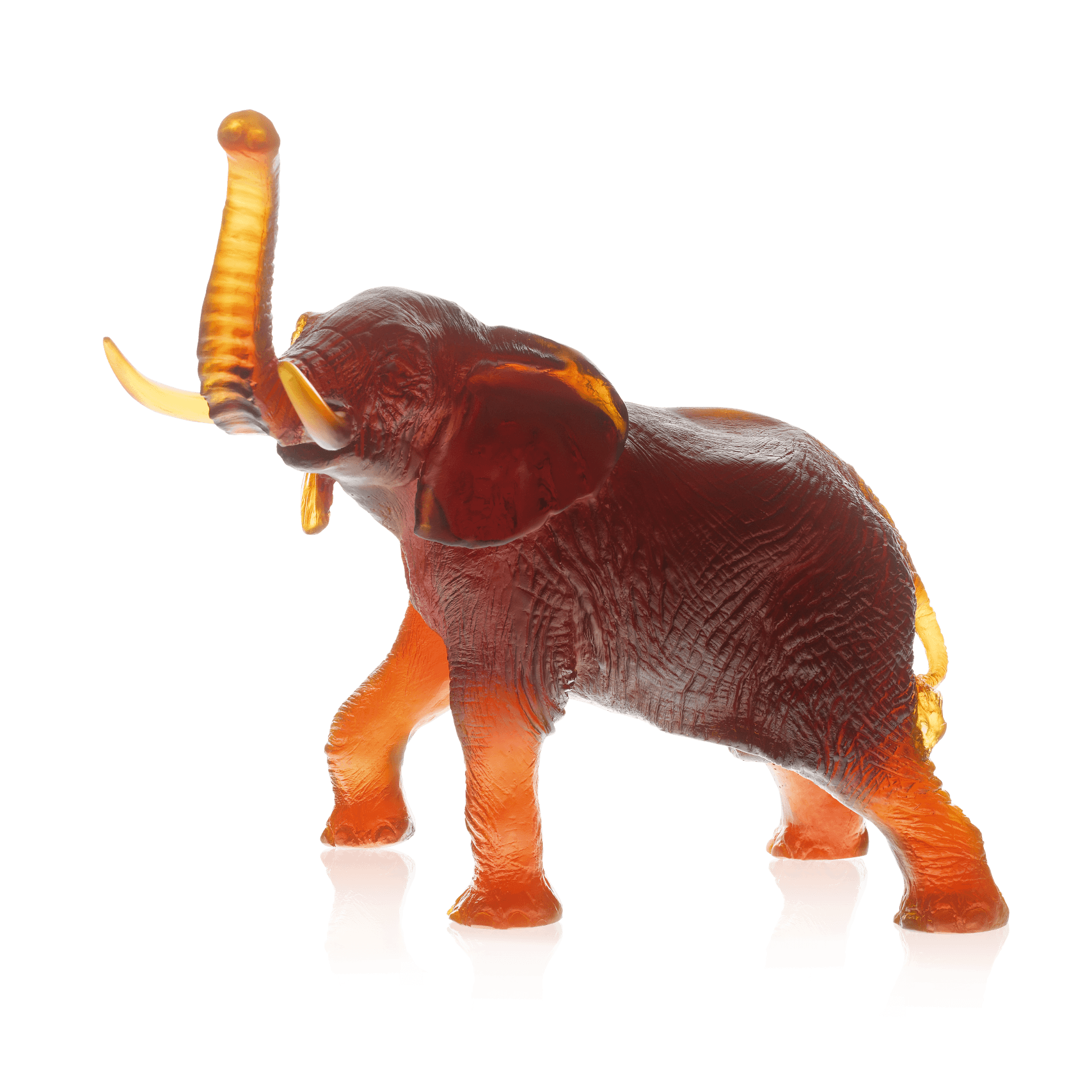 Daum Large Elephant By Jean François Leroy Sculpture — Amber