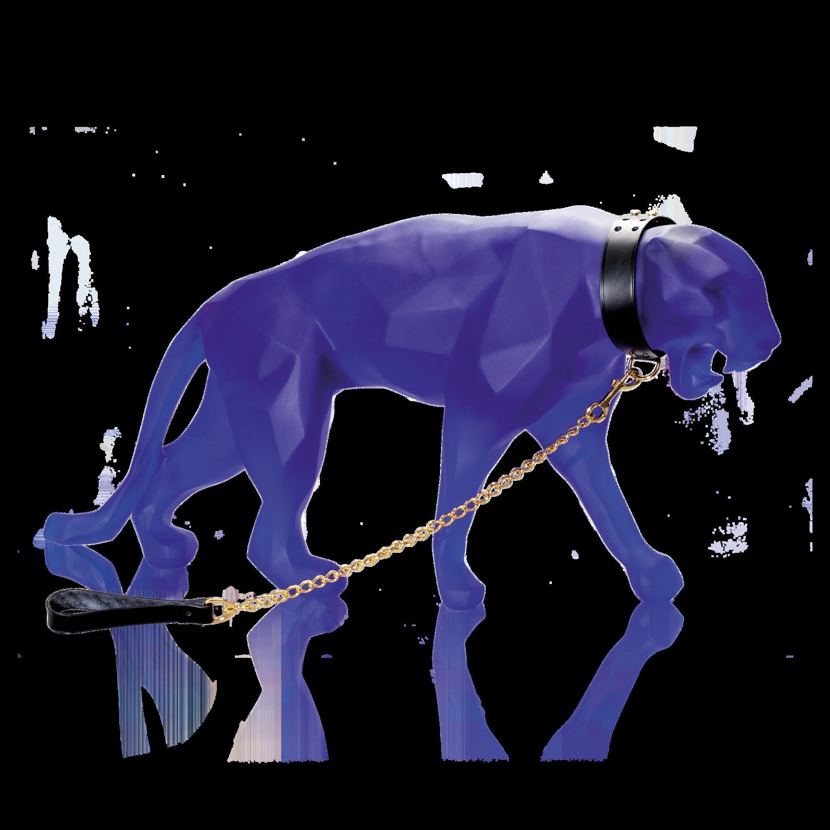 Daum Large Wild Panther Blue By Richard Orlinski 8ex Sculpture