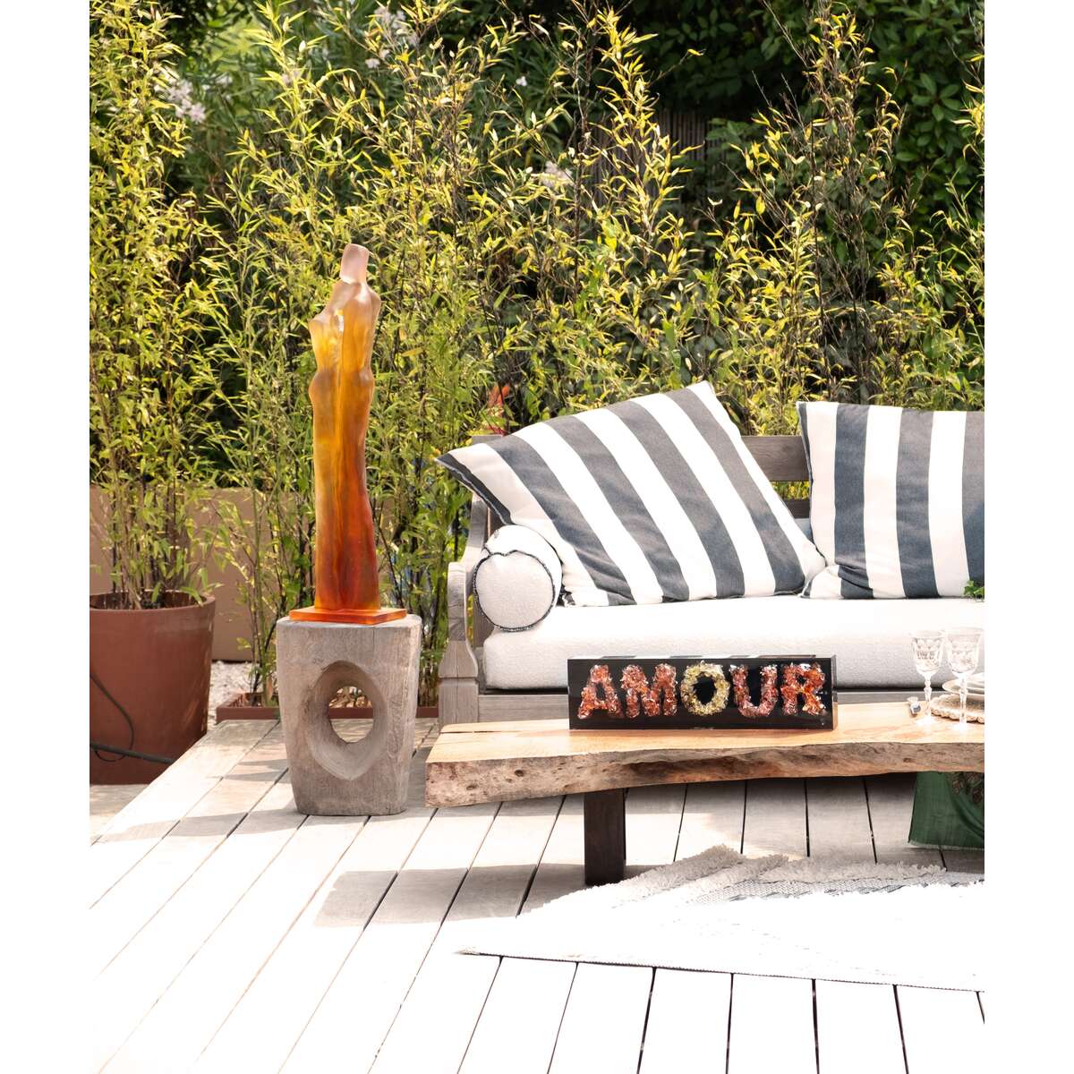 Daum Le Retour Amber and Pink By Laurence Bonnel 75ex Sculpture, alternate view