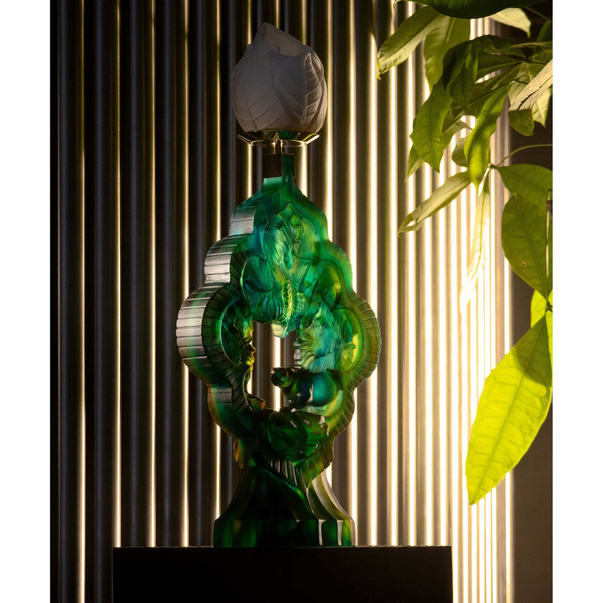 Daum Le Trésor Perdu Panther Candleholder by Thomas Fuchs 25ex, Daum crystal, view 3