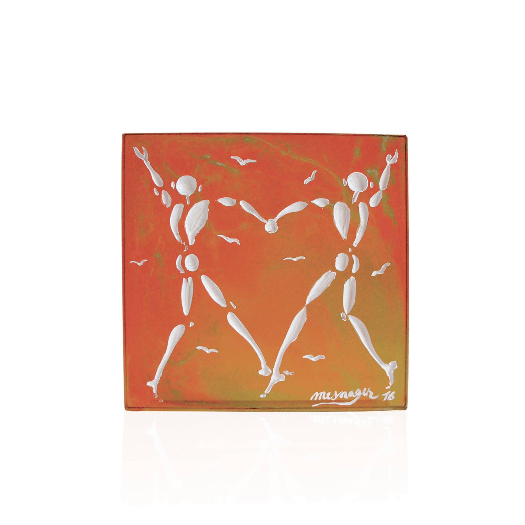 Daum Love Dance By Jérôme Mesnager Sculpture — personalized Amber 8ex