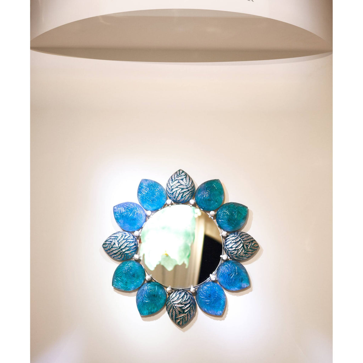 Daum Mélodie Mirror By Jacques Hurel 25ex – Turquoise, alternate view
