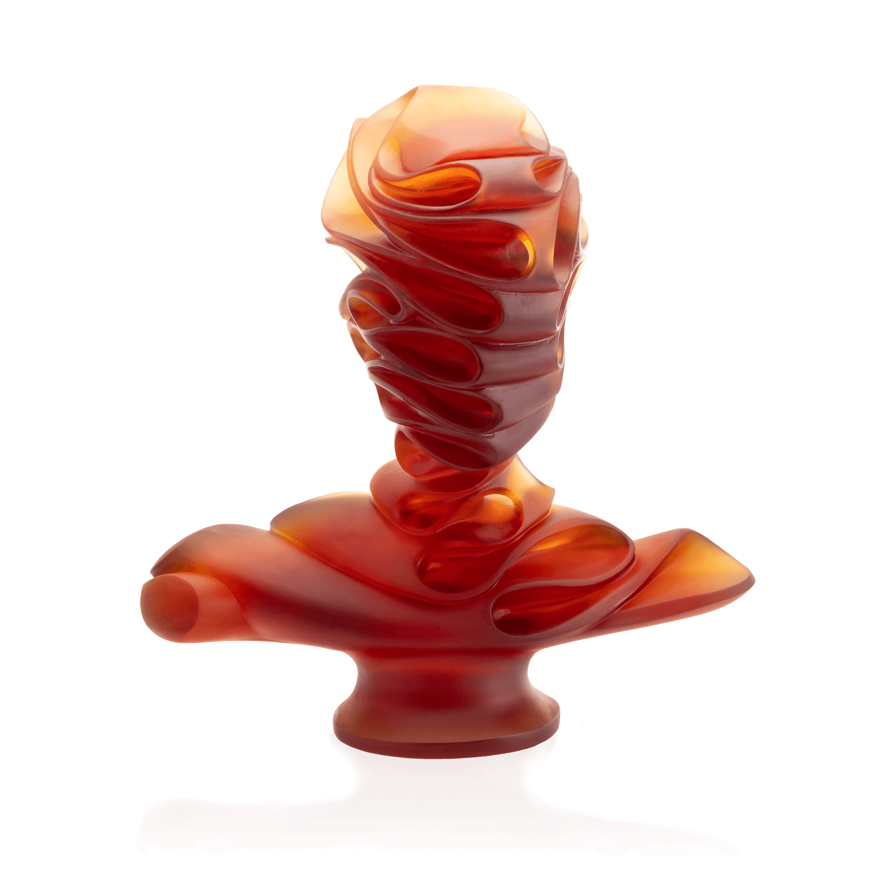 Daum Masque De Verre By Jean Faucheur Sculpture — Amber 75ex
