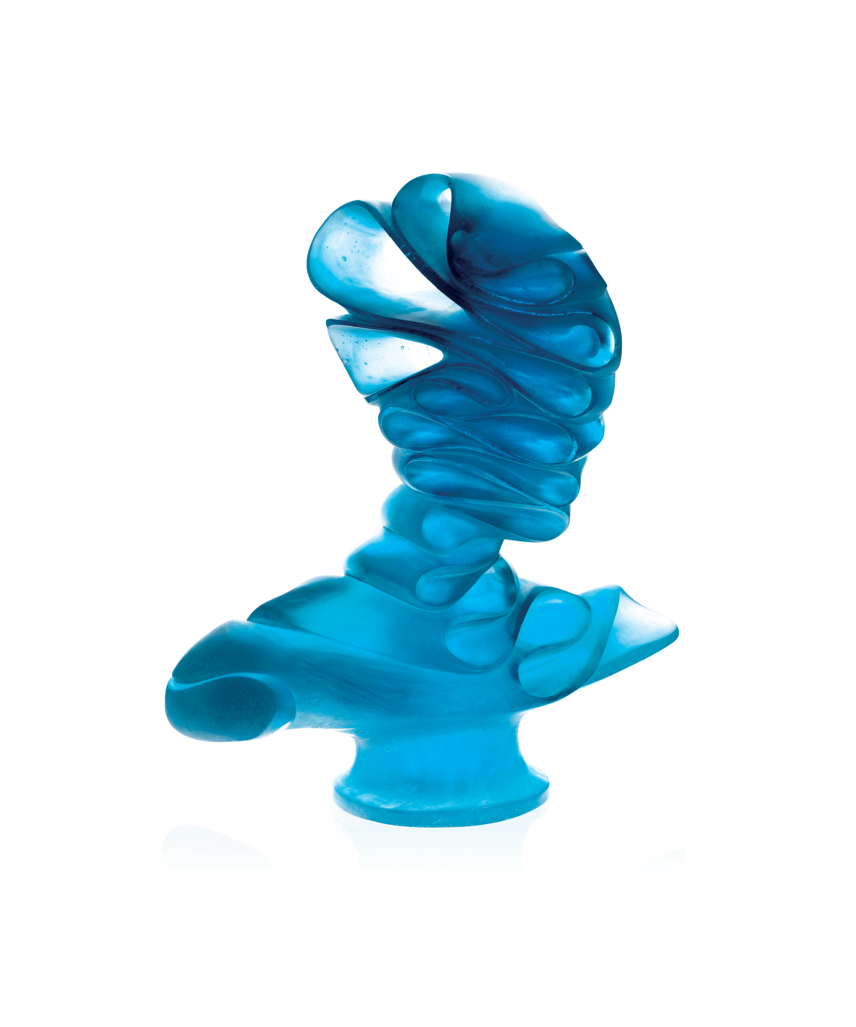 Daum Masque De Verre By Jean Faucheur Sculpture β Blue 275ex