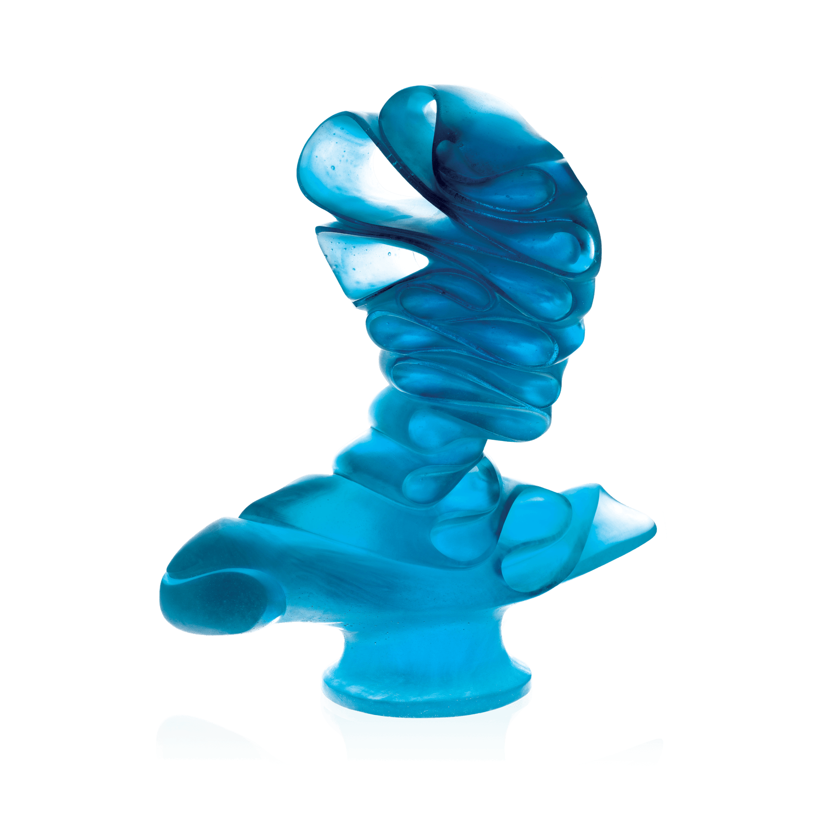 Daum Masque De Verre By Jean Faucheur Sculpture — Blue 275ex
