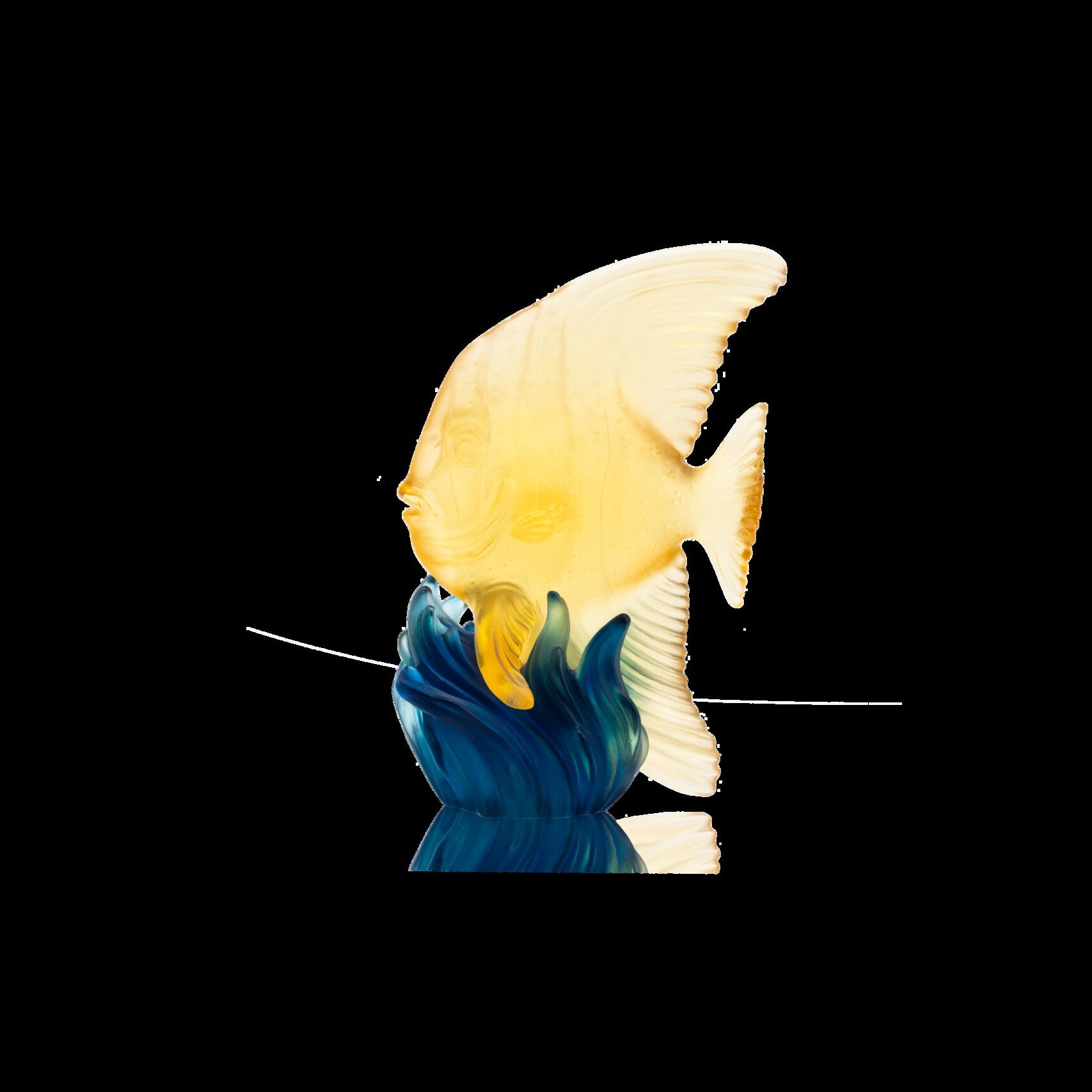 Daum Maya Medium Platax Blue and Sculpture — Yellow
