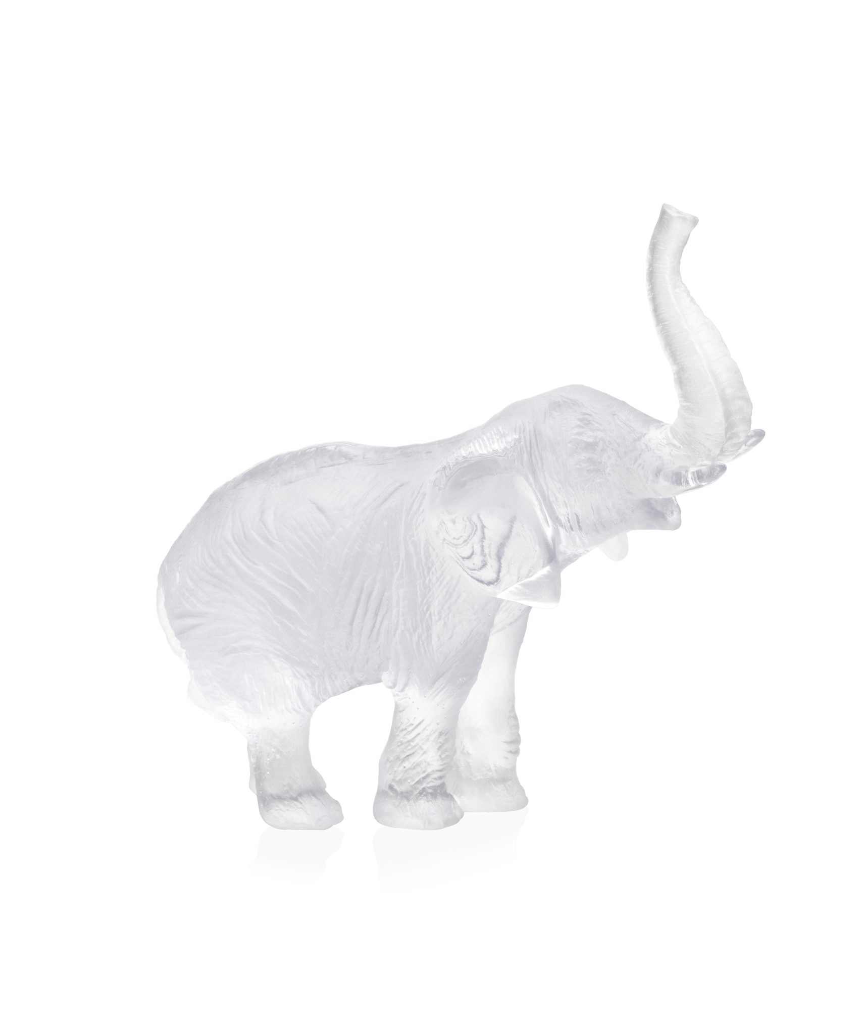 Daum Medium Elephant By Jean François Leroy Sculpture — White