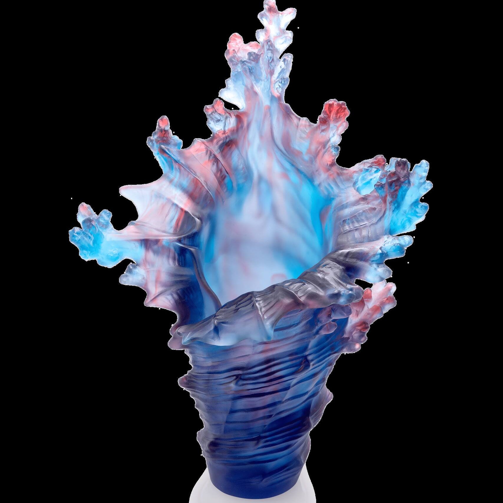 Daum Mer De Corail Large Vase — Blue and red