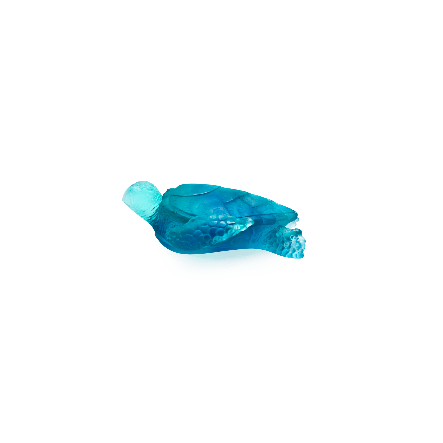 Daum Mer De Corail Medium Sea Turtle Blue Sculpture — Original
