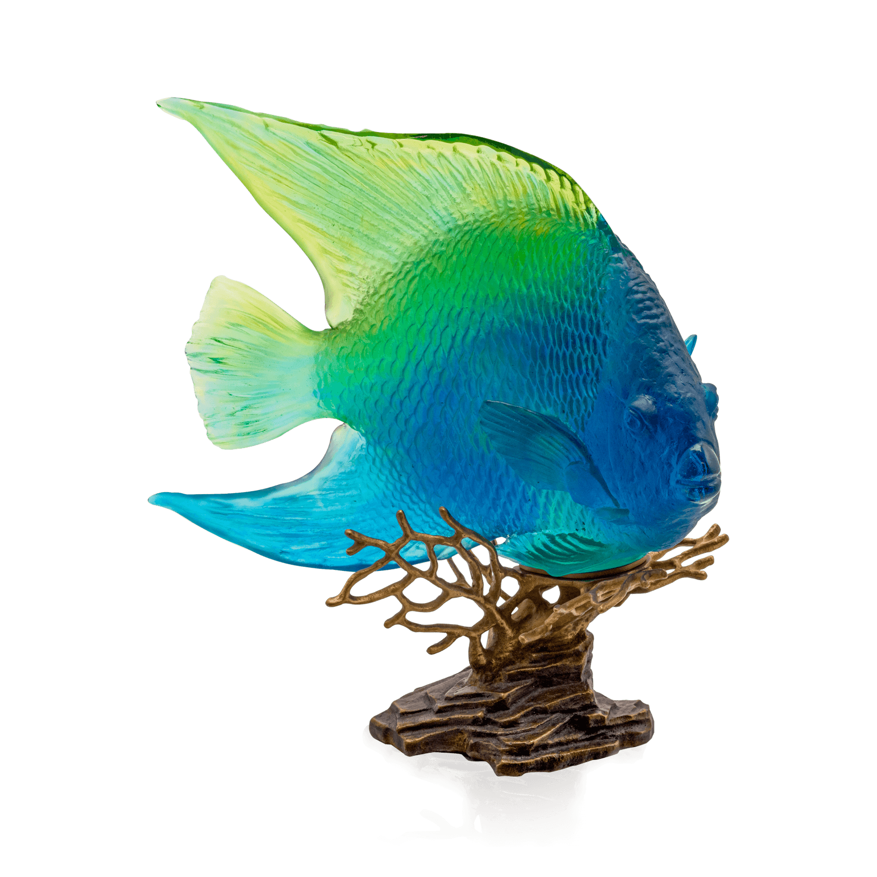 Daum Mer De Corail Royal Angelfish Sculpture — Blue and yellow 125ex